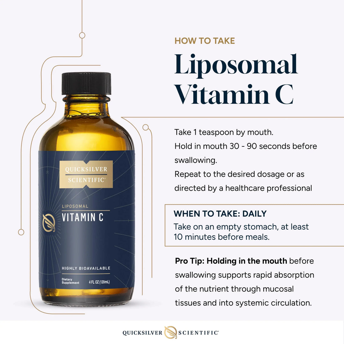 Quicksilver Scientific Liposomal Vitamin C - 1000mg Buffered Liquid Vitamin C Supplement - Immune + Antioxidant Support - Liposomes for Superior Absorption - Vegan + Non-GMO (4oz / 120ml) Quicksilver Scientific Au supplements