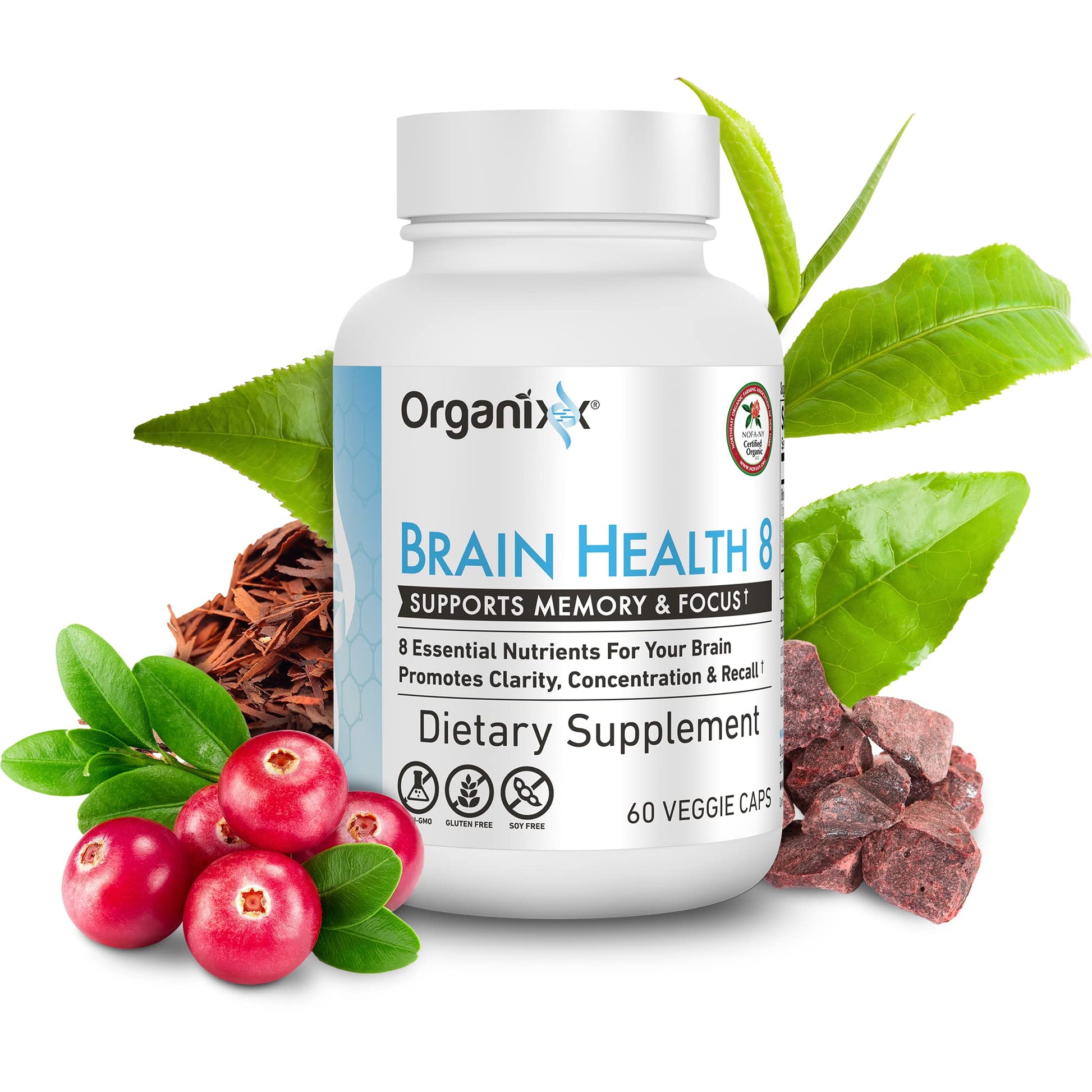 Organixx Ageless Brain Powerful Brain Health Supplement to Support Brain Function, Clarity, Focus, Re-Energize Brain Cells, Helps Promote a Balanced Mood, Gluten Free, Non GMO, 60 Vegetarian Capsules Organixx Au supplements