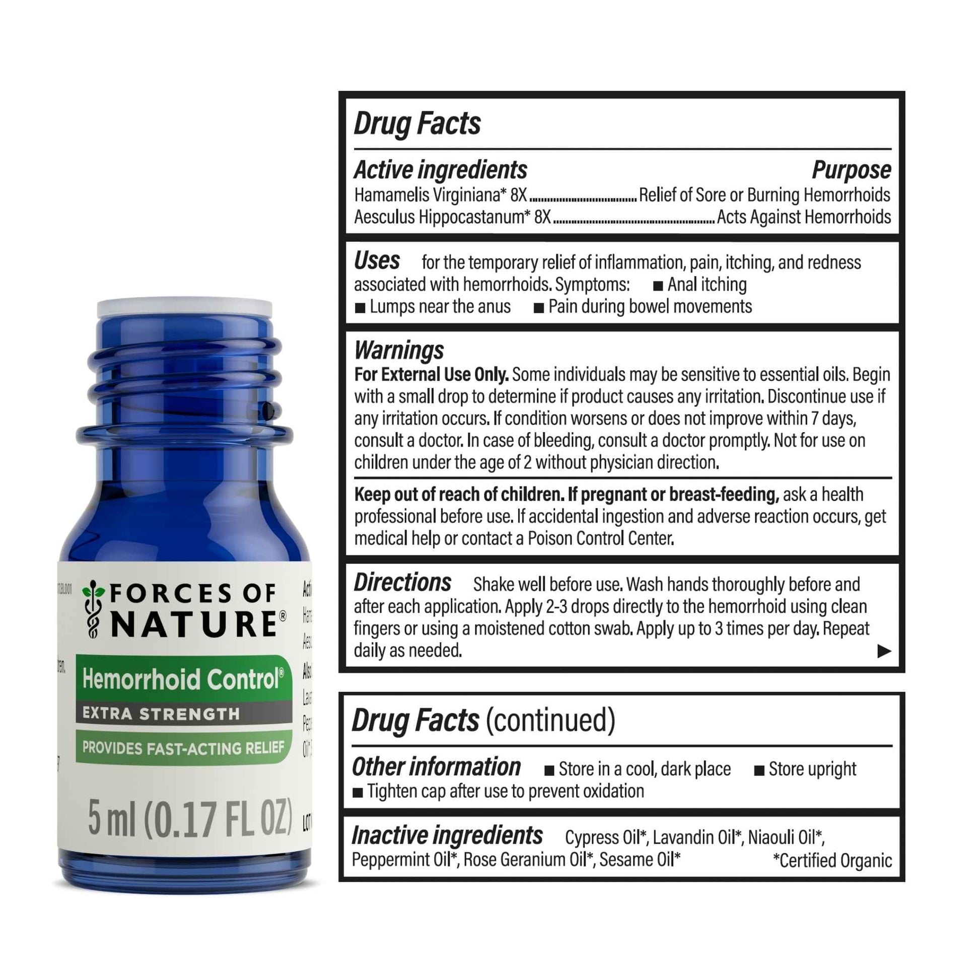 Forces of Nature Hemorrhoid Control Extra Strength (5ml) + Organic Fissure Care (5ml) | Virtual Bundle Forces of Nature Au supplements