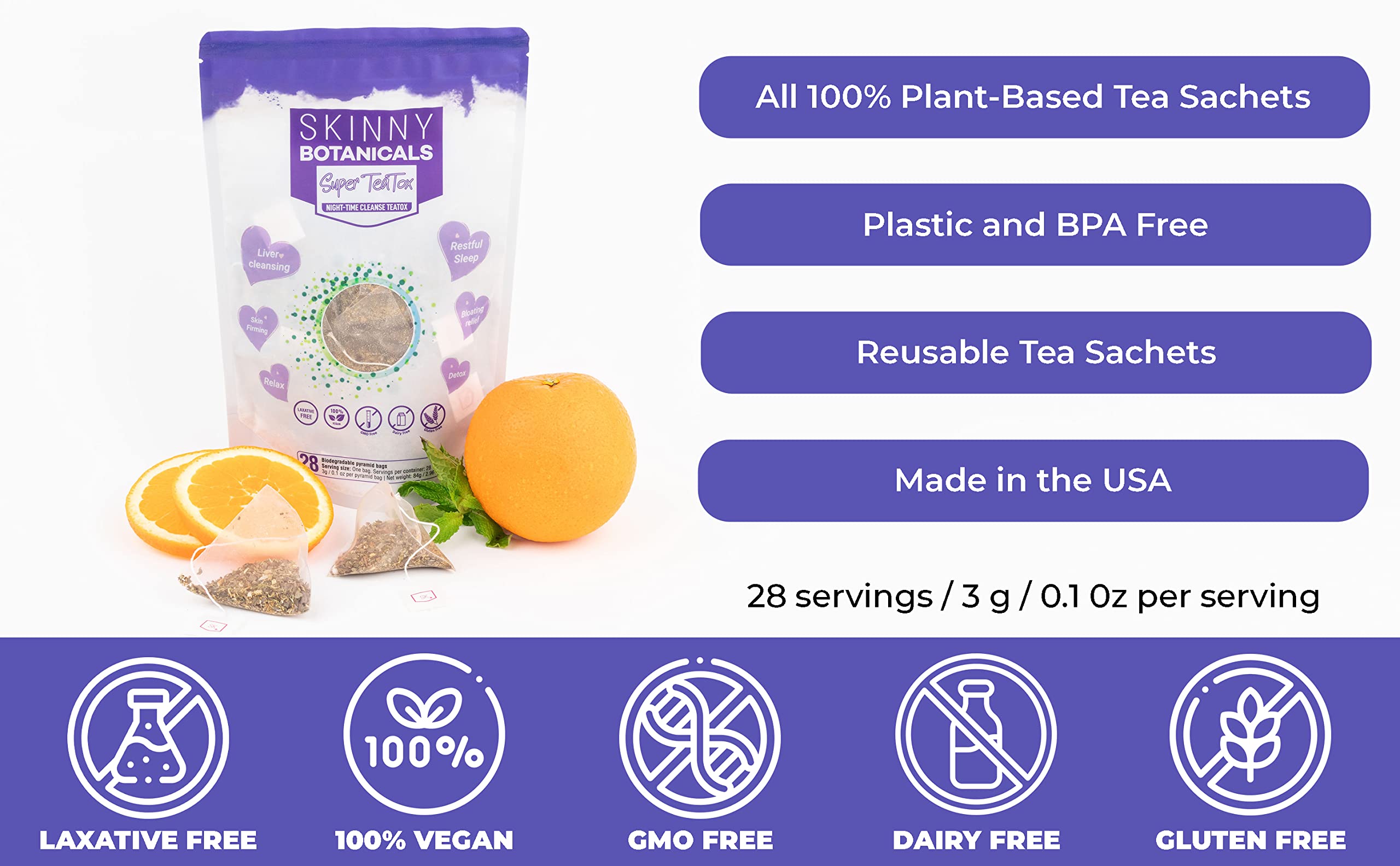 Skinny Botanicals Evening Detox Tea for Body Cleanse All Natural - Laxative-Free Skinny Botanicals Au supplements
