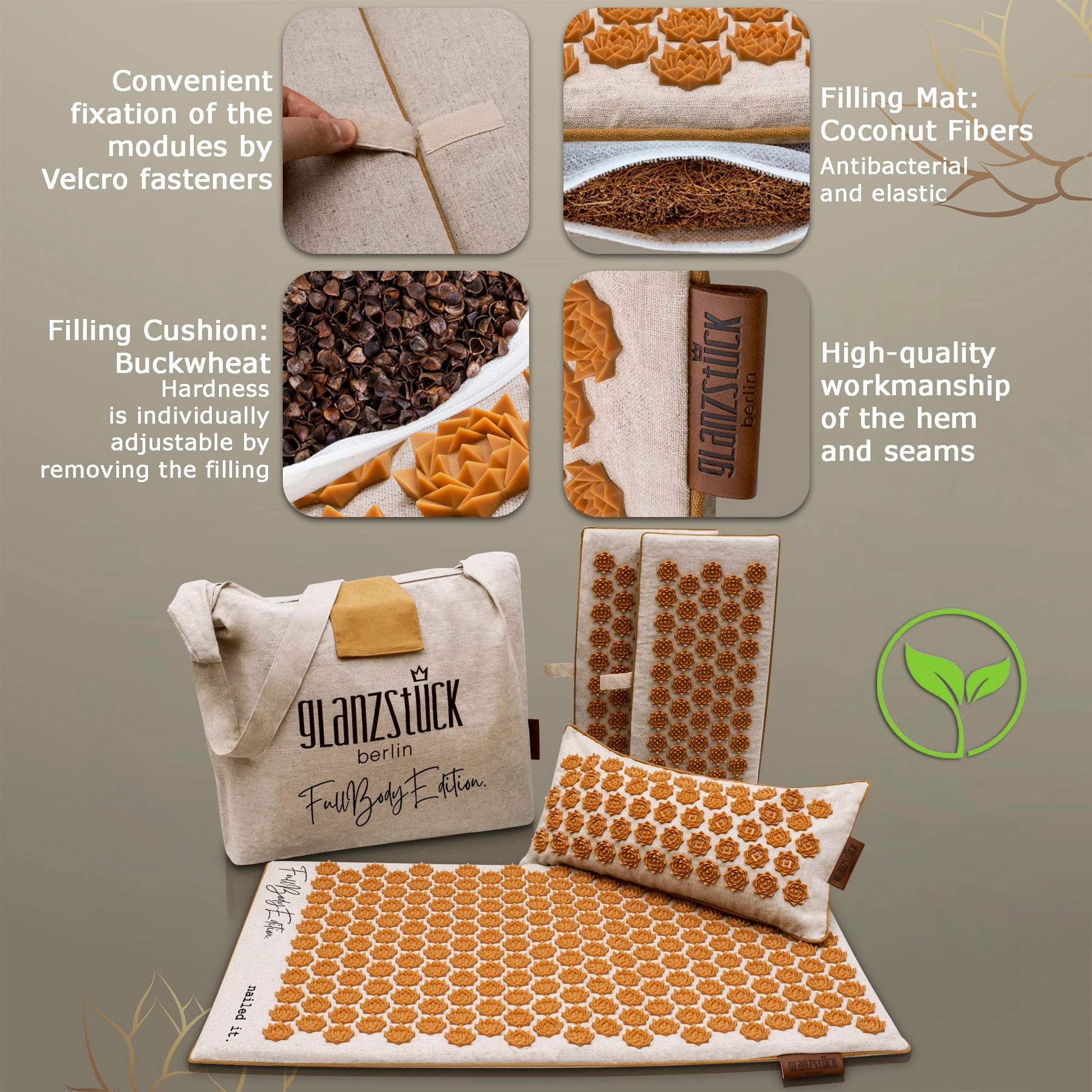 Glanzstück Berlin® Health Collection XXL Acupressure Mat Set for Full Body for Tension Headaches Glanzstück Berlin Au supplements