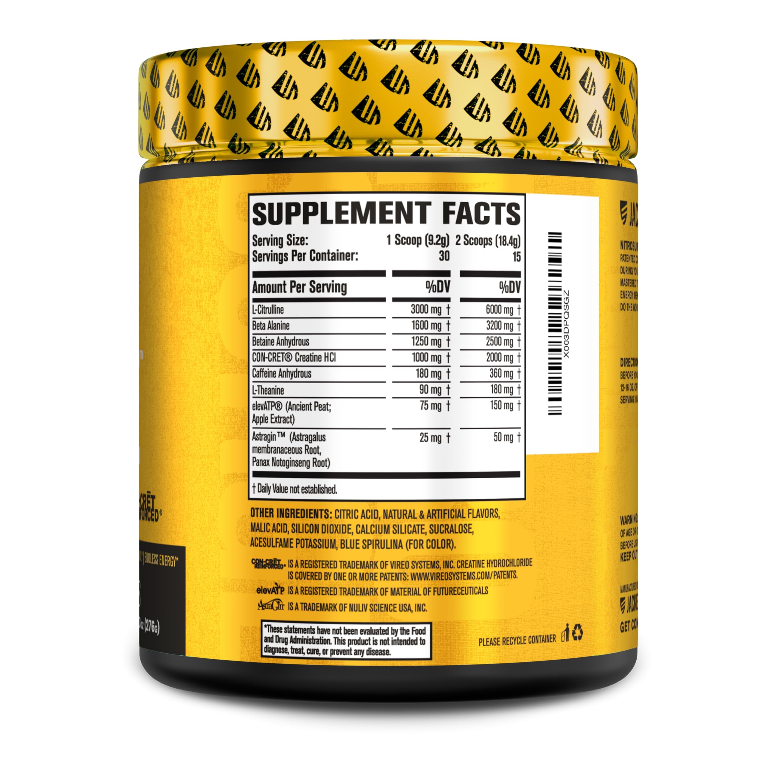 Jacked Factory Nitrosurge Build Pre Workout with Creatine for Muscle Building - Con Cret Jacked Factory Au supplements