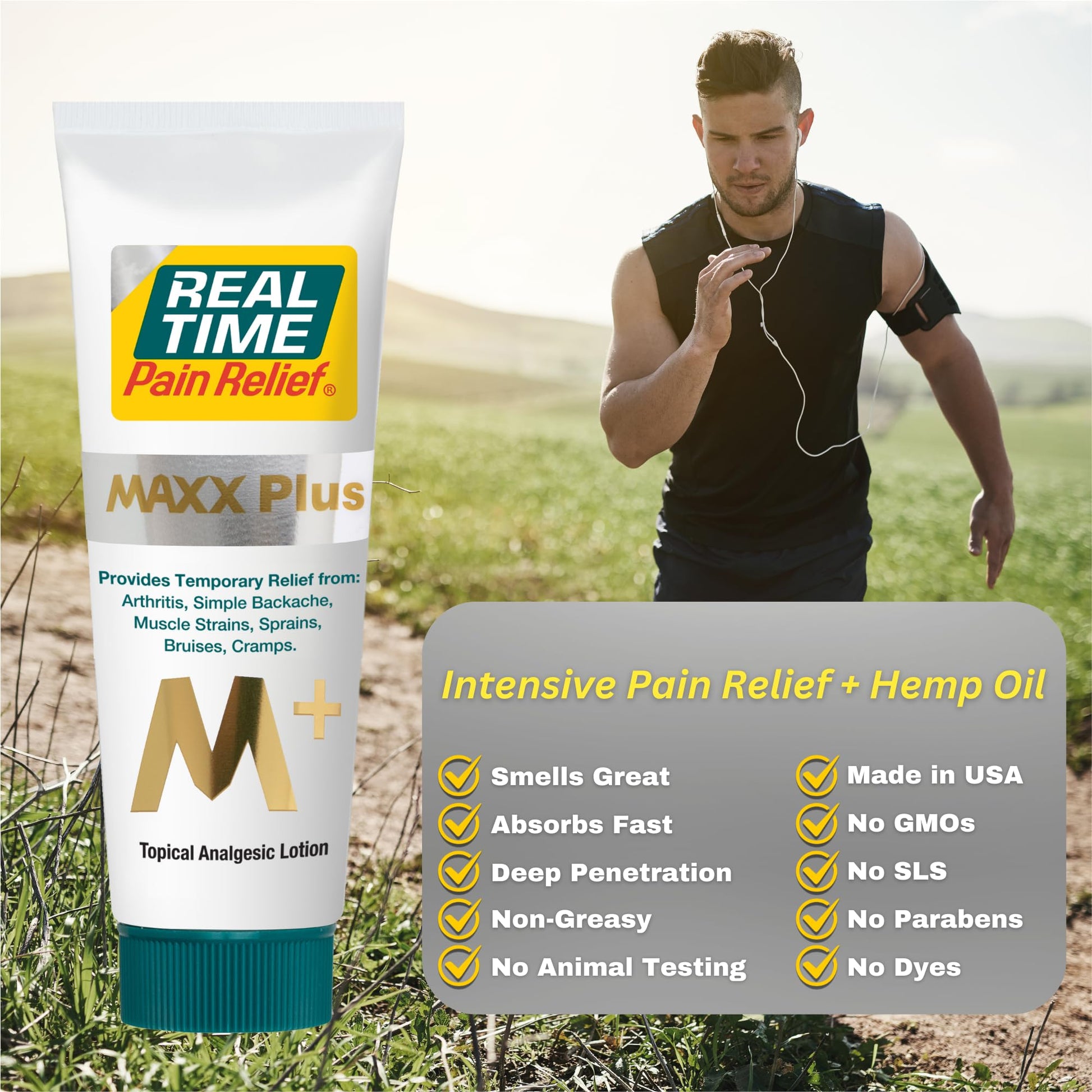Real Time Pain Relief MAXX Plus - 7oz Tube | Intensive Formula with 19 Natural Ingredients Including Hemp Oil | Fast-Acting Relief for Muscle Pain, Arthritis, Backaches, and More Real Time Pain Relief Au supplements