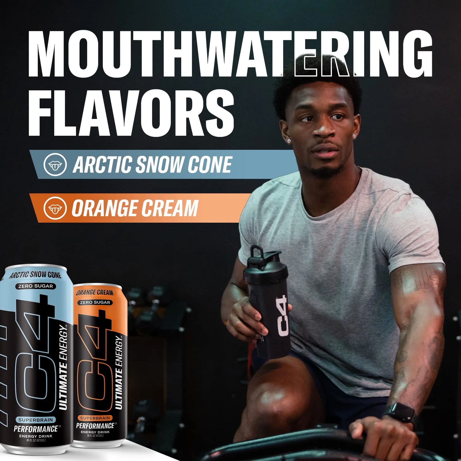 C4 Ultimate Sugar Free Energy Drink 16oz (Pack of 24) | Arctic Snow Cone | Pre Workout Cellucor uk supplements