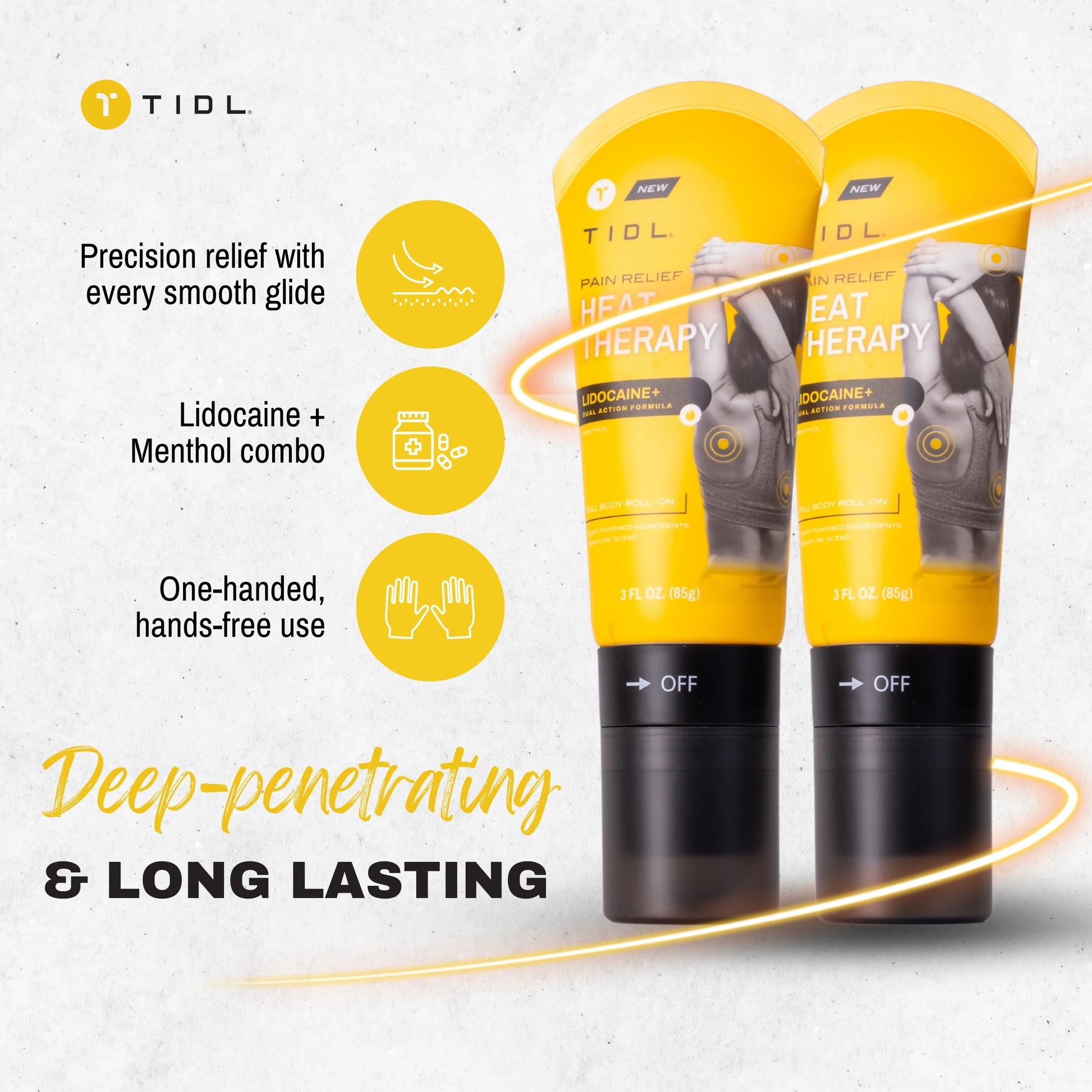 TIDL - Pain Relief Roll On - Fast-Acting Relief on Lower Back, Knee, Neck, Joint & Nerve Pain - Works for Post Workout, Sport & Muscle Recovery - Cooling, Topical, Lidocaine, Menthol (3oz, 1-Pack) TIDL Au supplements