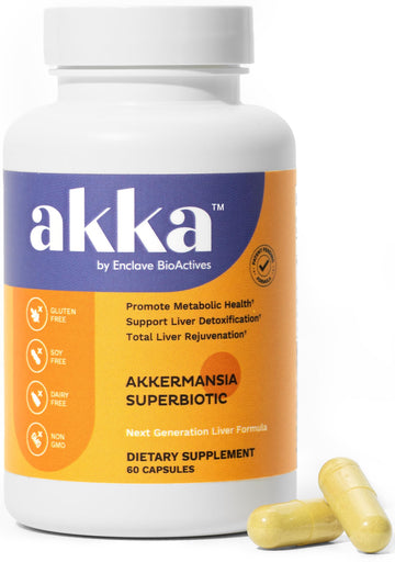 AKKA Premium Liver Cleanse Detox & Repair Superbiotic - Supports Liver Health & Function, Boosts Energy, Digestion & Metabolism with Bioavailable Pasteurized Akkermansia, Non-GMO, Gluten-Free, 60 Caps AKKA Au supplements