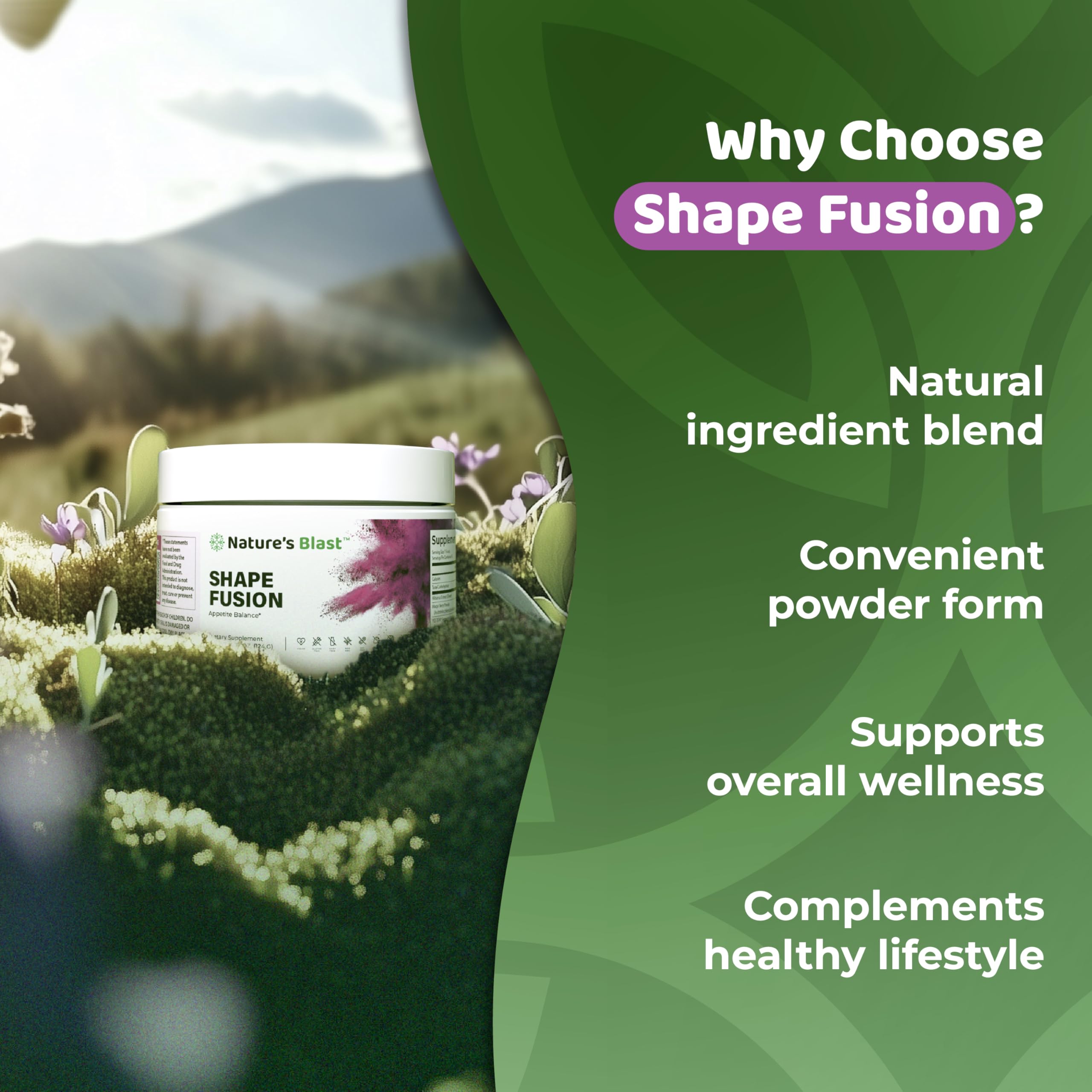 NATURES BLAST Shape Fusion® - GLP-1 Supplements with Ashwagandha, Hibiscus, Ceylon Cinnamon, Maqui Berry & African Mango Extract - Supports Healthy Habits, Energy & Body Balance - 30 Servings NATURES BLAST Au supplements