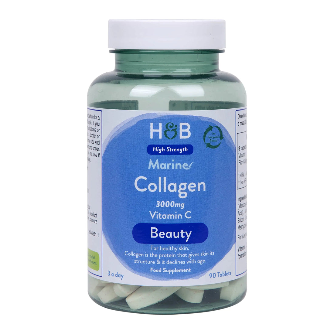 Holland and Barrett Marine Collagen with Vitamin C 3000mg 90 Tablets Holland & Barrett uk supplements