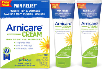 Boiron Arnicare Cream 4.2 oz (Twin Pack) for Joint Pain, Muscle Pain Relief, Swelling, Soreness, Stiffness, and Bruises - Fast Absorbing and Fragrance-Free Arnica Boiron Au supplements