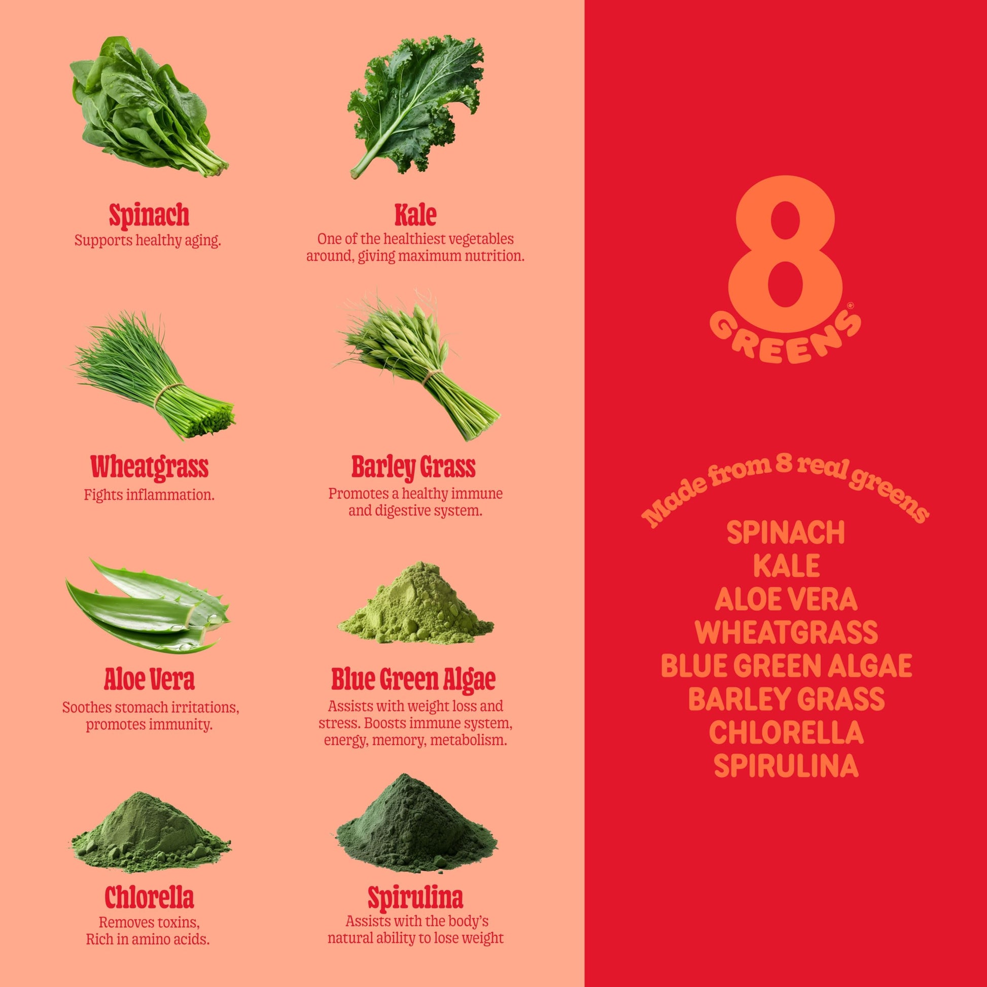 8Greens Supergreens Tablets | Super Greens Powder Superfood Tablet, Metabolism Immunity & Focus, Daily Greens Effervescent Tablets, Organic: Aloe Vera, Spirulina, Chlorella, Blood Orange, 30 Servings 8Greens Au supplements