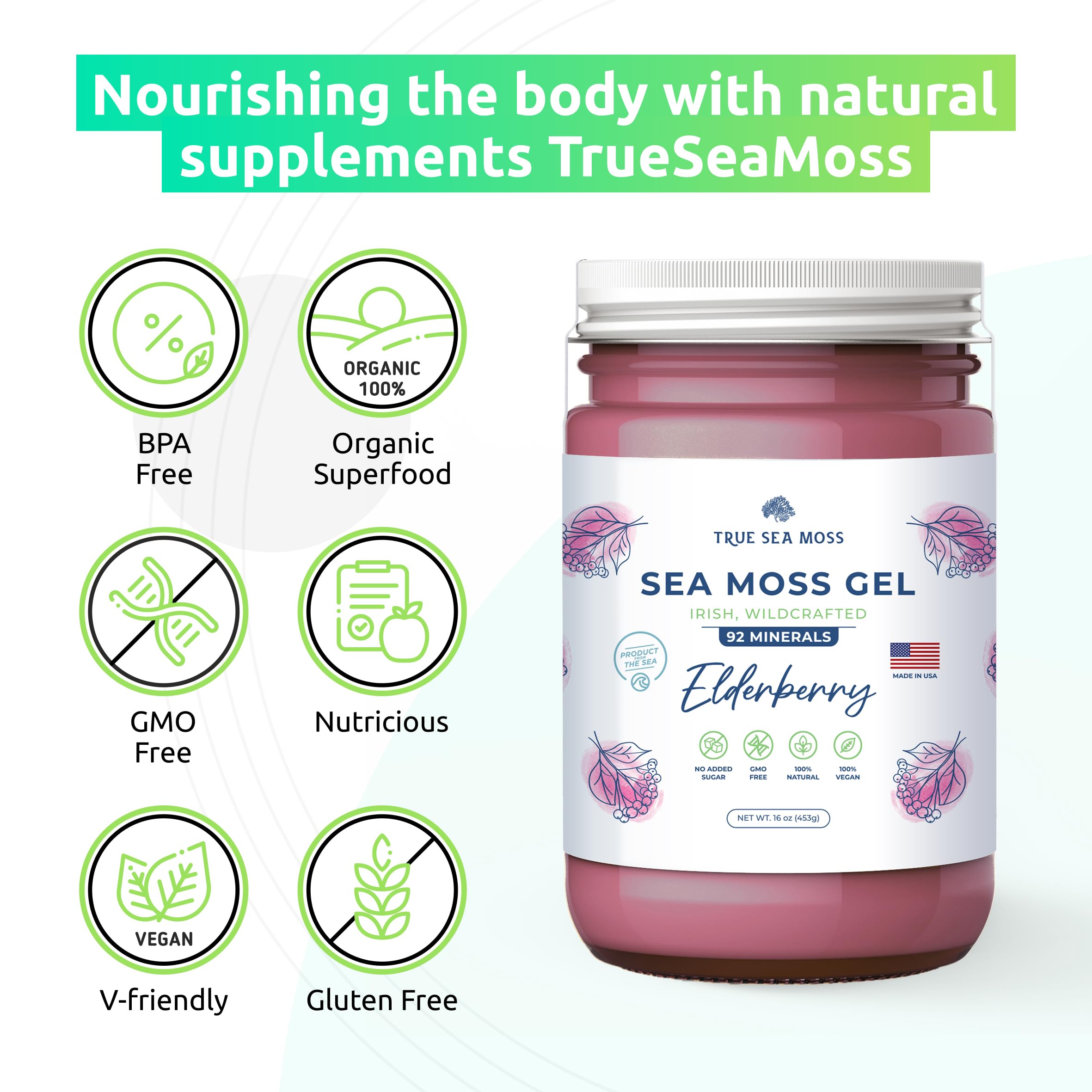 TrueSeaMoss Wildcrafted Irish Sea Moss Gel – Nutritious Organic Raw Seamoss Rich TrueSeaMoss Au supplements