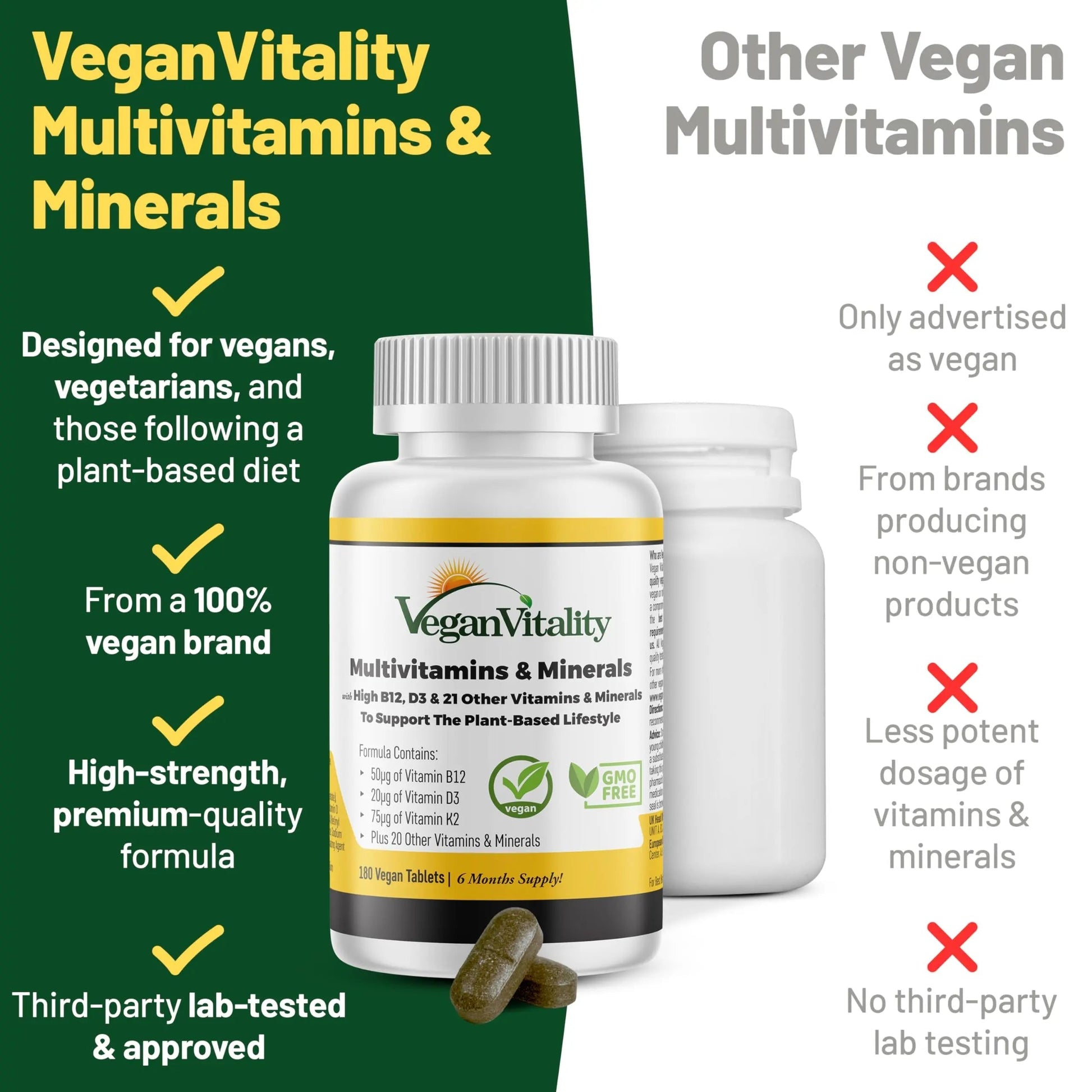 Vegan Vitality Lion's Mane x General Health Combo Bundle - 6 Months Lion's Mane and Multivitamins Vegan Vitality Au supplements