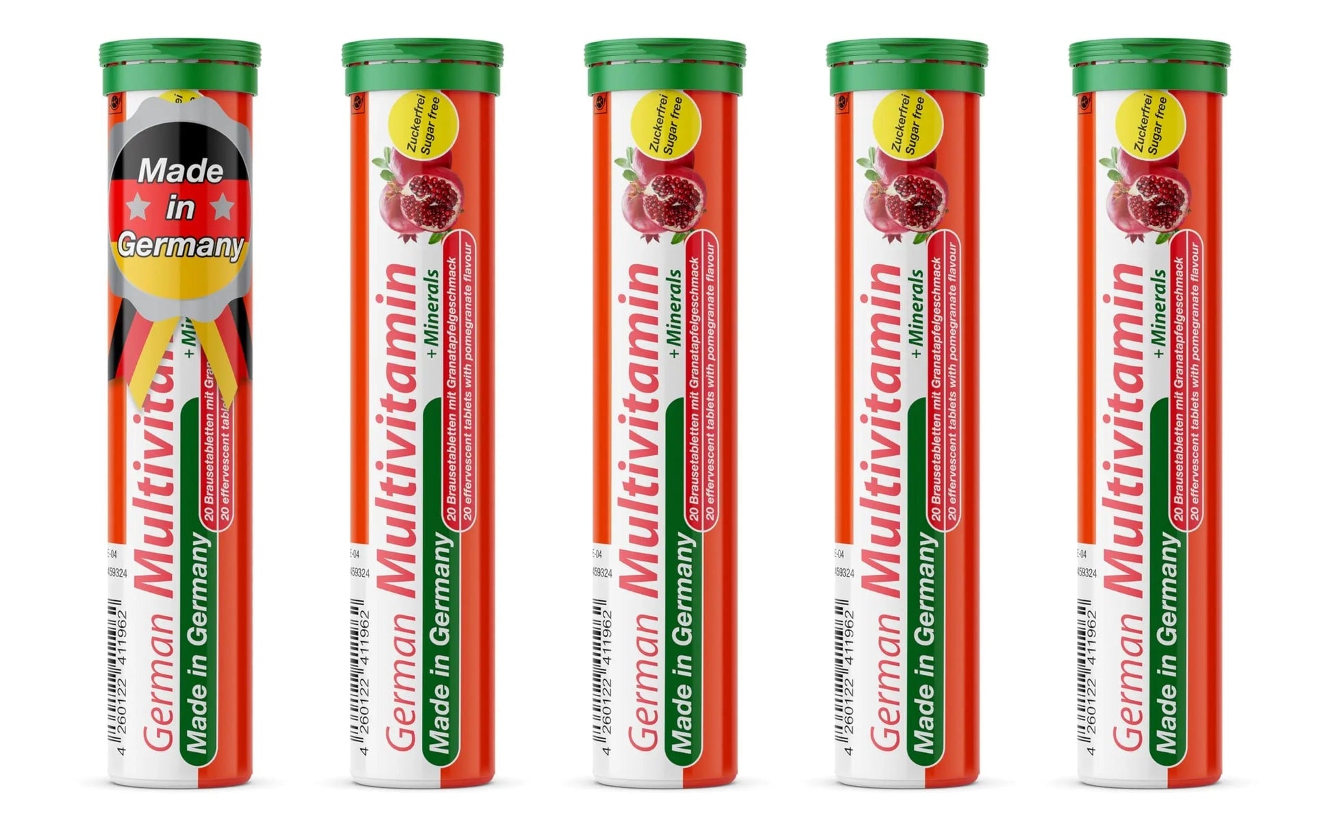 T&D German Multvitamin + Minerals 10 Vitamins 2 Minerals - 100 Vegan Drink Effervescent Tablets - Pomegranate Flavor T&D Au supplements