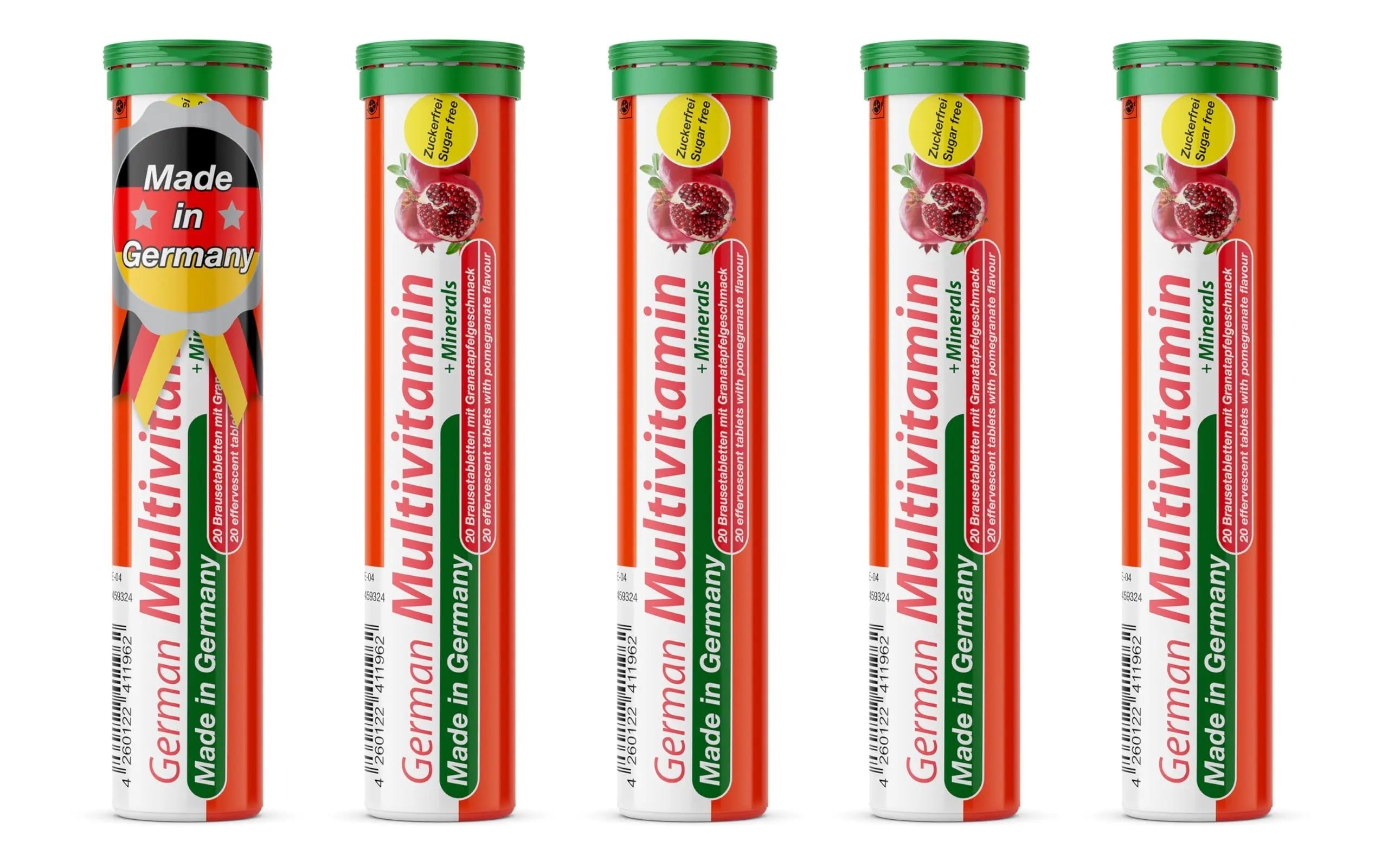 T&D German Multvitamin + Minerals 10 Vitamins 2 Minerals - 100 Vegan Drink Effervescent Tablets - Pomegranate Flavor T&D Au supplements