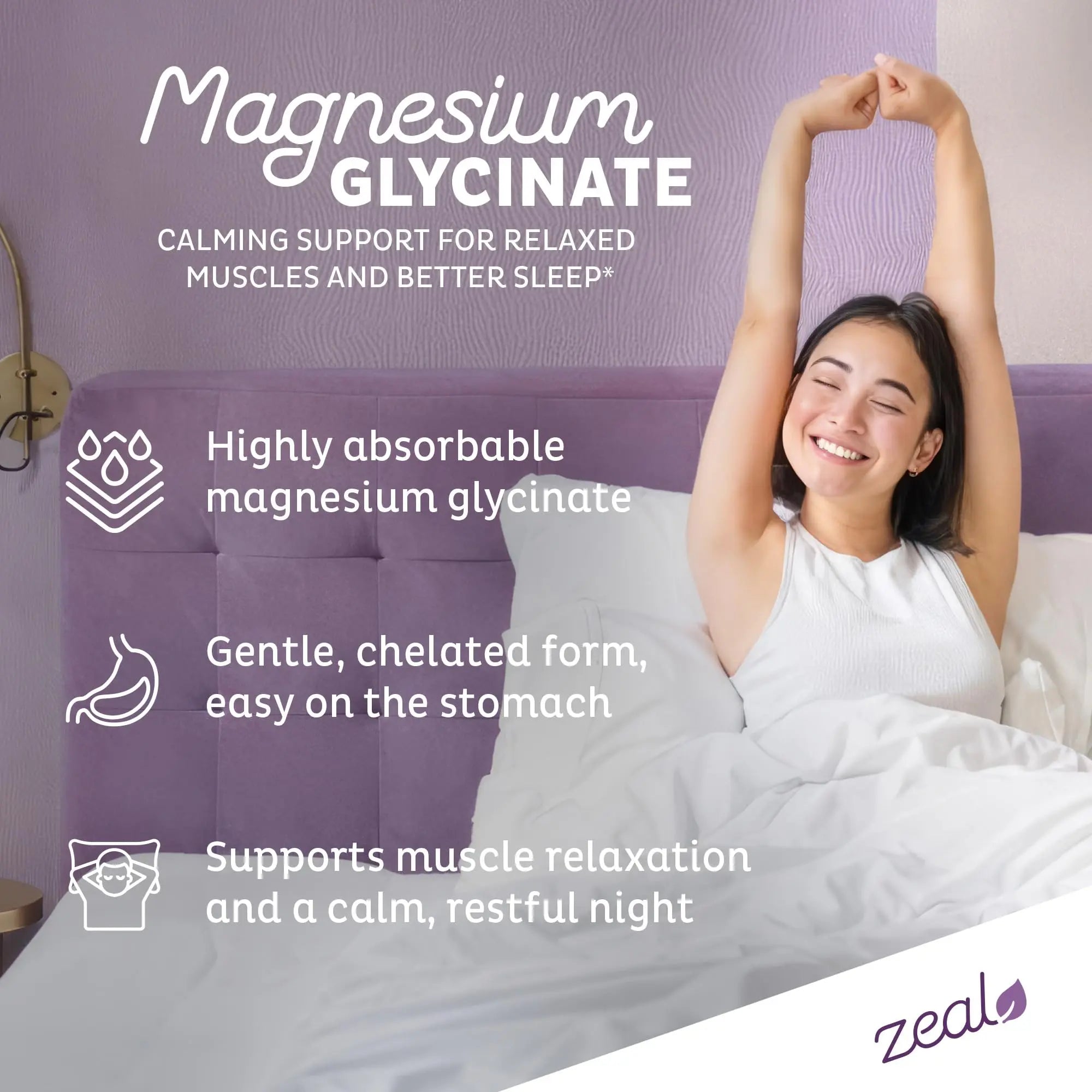 Zeal Naturals Triple Magnesium Complex Supplement - Glycinate, Malate, Citrate | 400mg, 180 Capsules | High Absorption Chelated Magnesium for Sleep, Mood, Muscle Recovery, Relaxation Zeal Naturals Au supplements