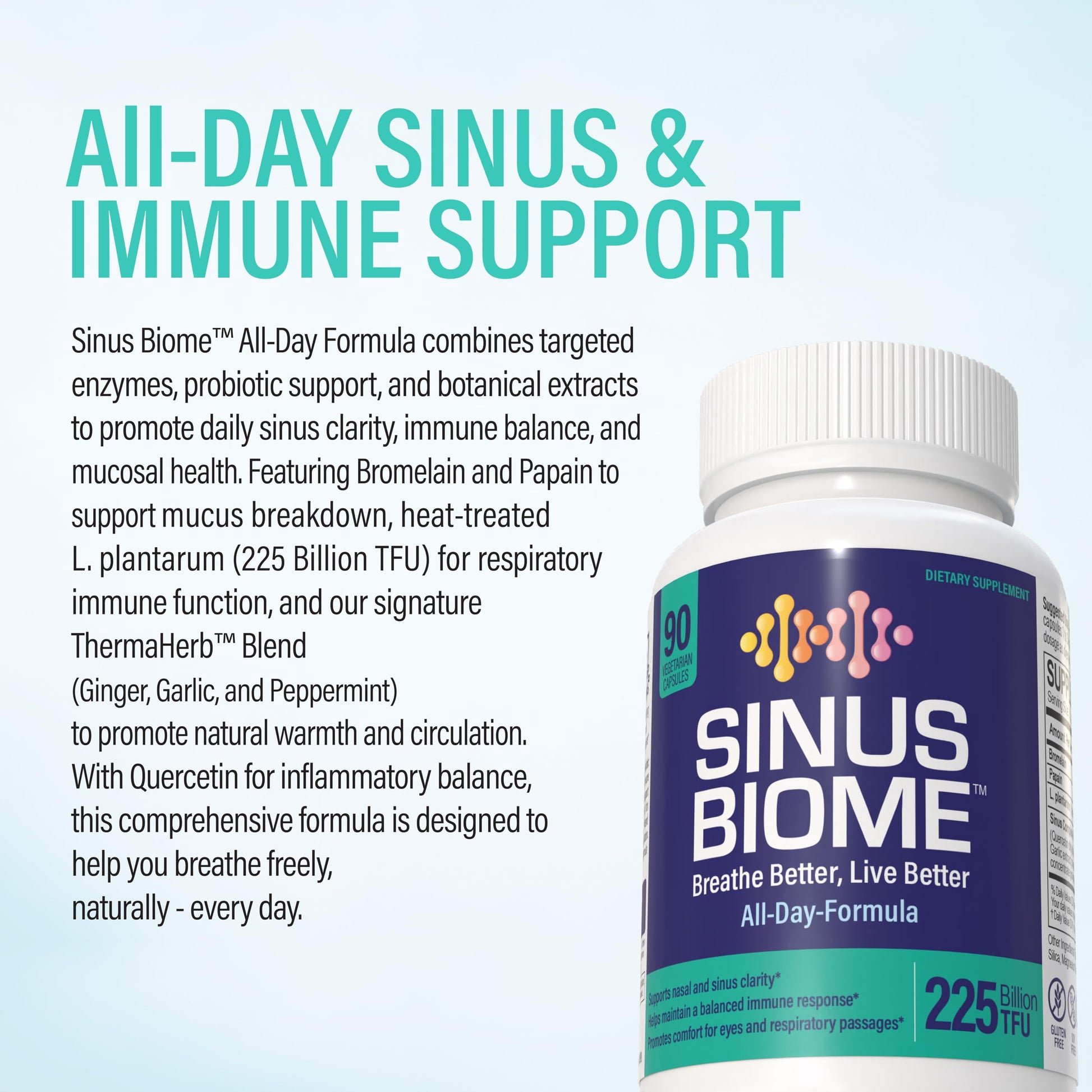 NANOWELL Sinus Biome All-Day Formula Dietary Supplement, 90 Vegetarian Capsules, 225 Billion TFU for Nasal, Sinus, Respiratory Support NANOWELL Au supplements