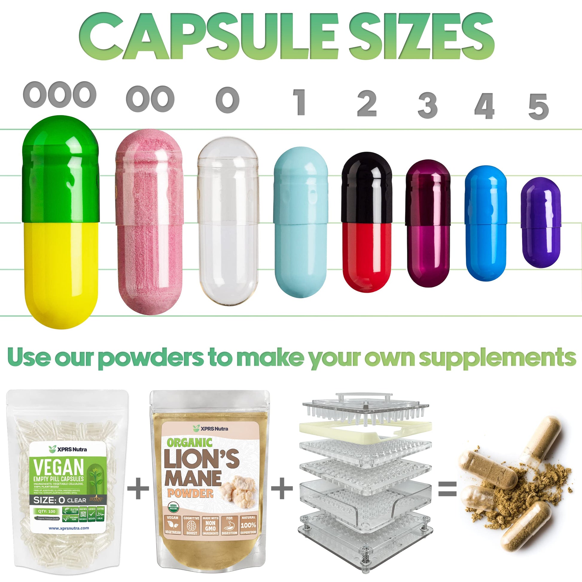 XPRS Nutra Size 00 Empty Capsules - 100 Count Empty Vegan Capsules - Vegetarian Empty Pills - DIY Vegetable Capsule Filling- Veggie Pill Caps (Lavender/White) XPRS Nutra Au supplements