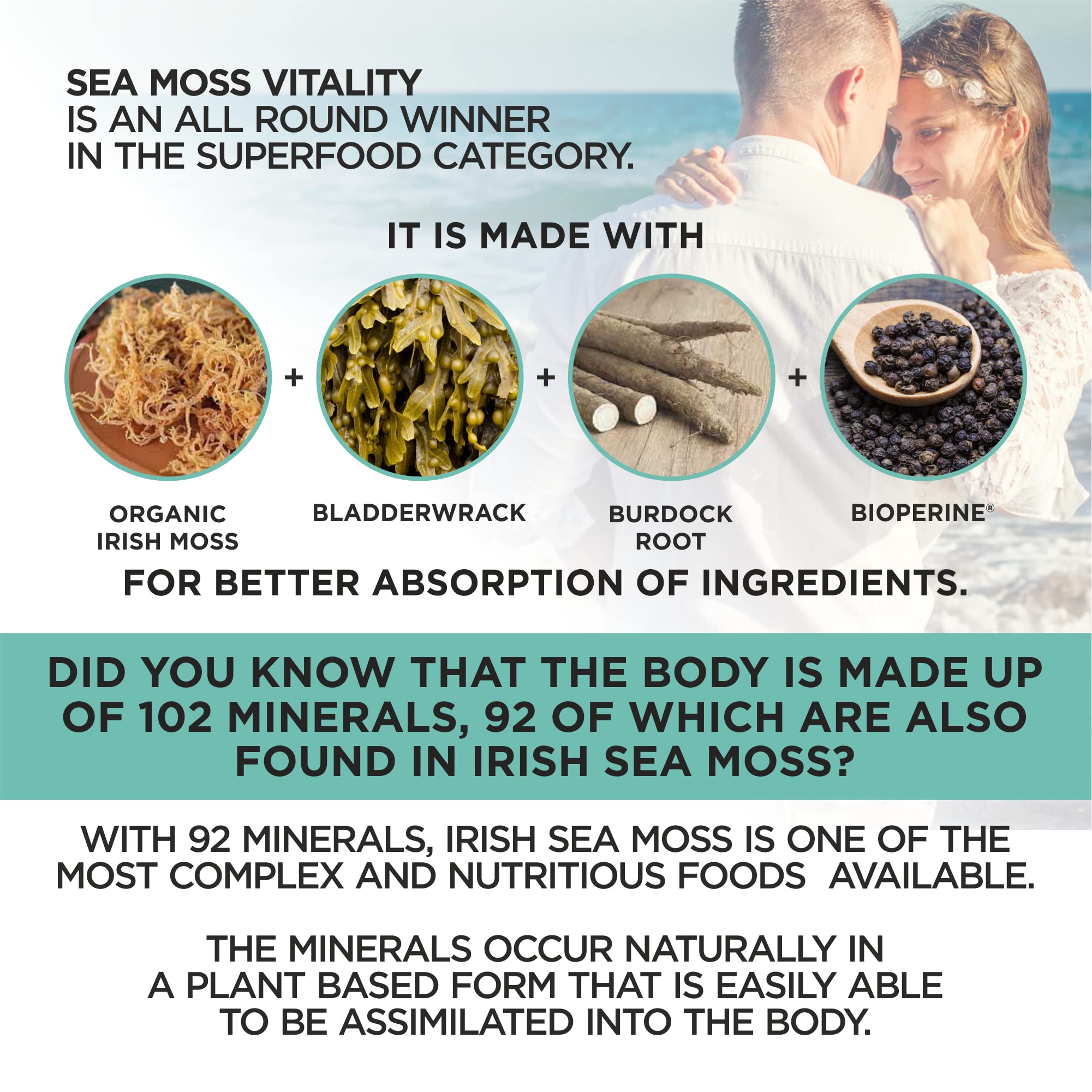 HerbaMe Organic Irish Sea Moss with Bladderwrack, Burdock Root & Black Pepper Extract HerbaMe Au supplements