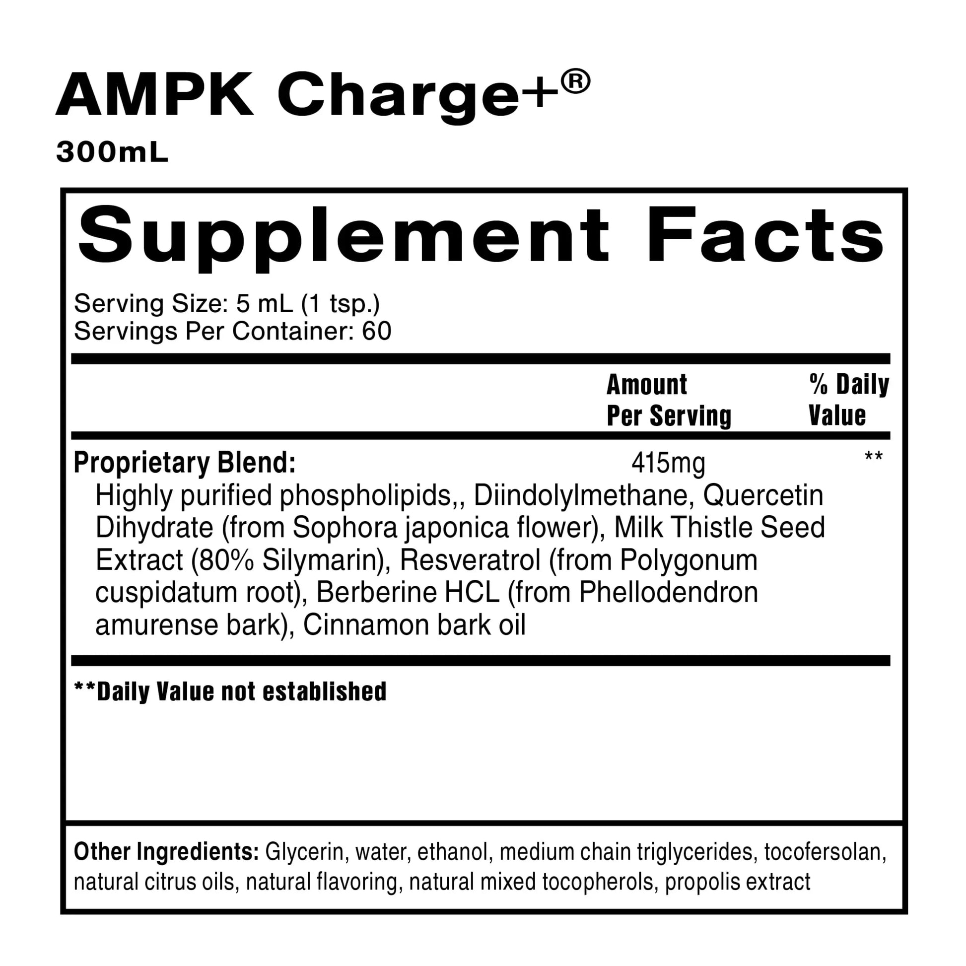 Quicksilver Scientific AMPK Charge+ - Support The Benefits of Intermittent Fasting, Carb Restrictive + Keto Protocols - Promotes Energy Production, Fat Breakdown + Healthy Aging (10.14oz / 300ml) Quicksilver Scientific Au supplements