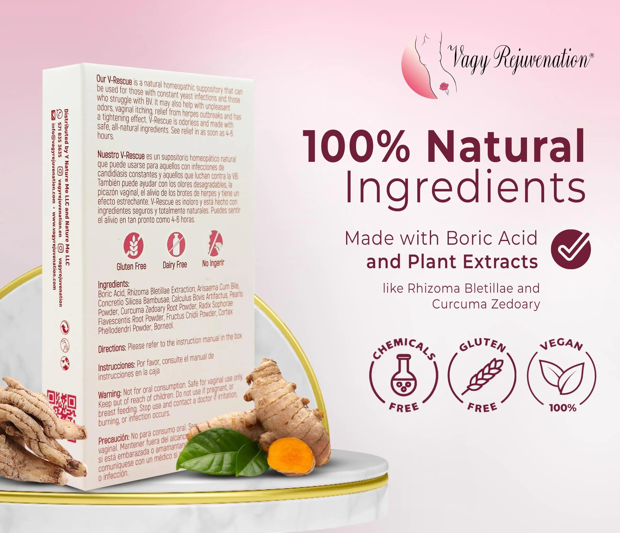 Vagy Rejuvenation V-Rescue - 500 mg Boric Acid 14 Vaginal Applications - Feminine Health Vagy Rejuvenation Au supplements