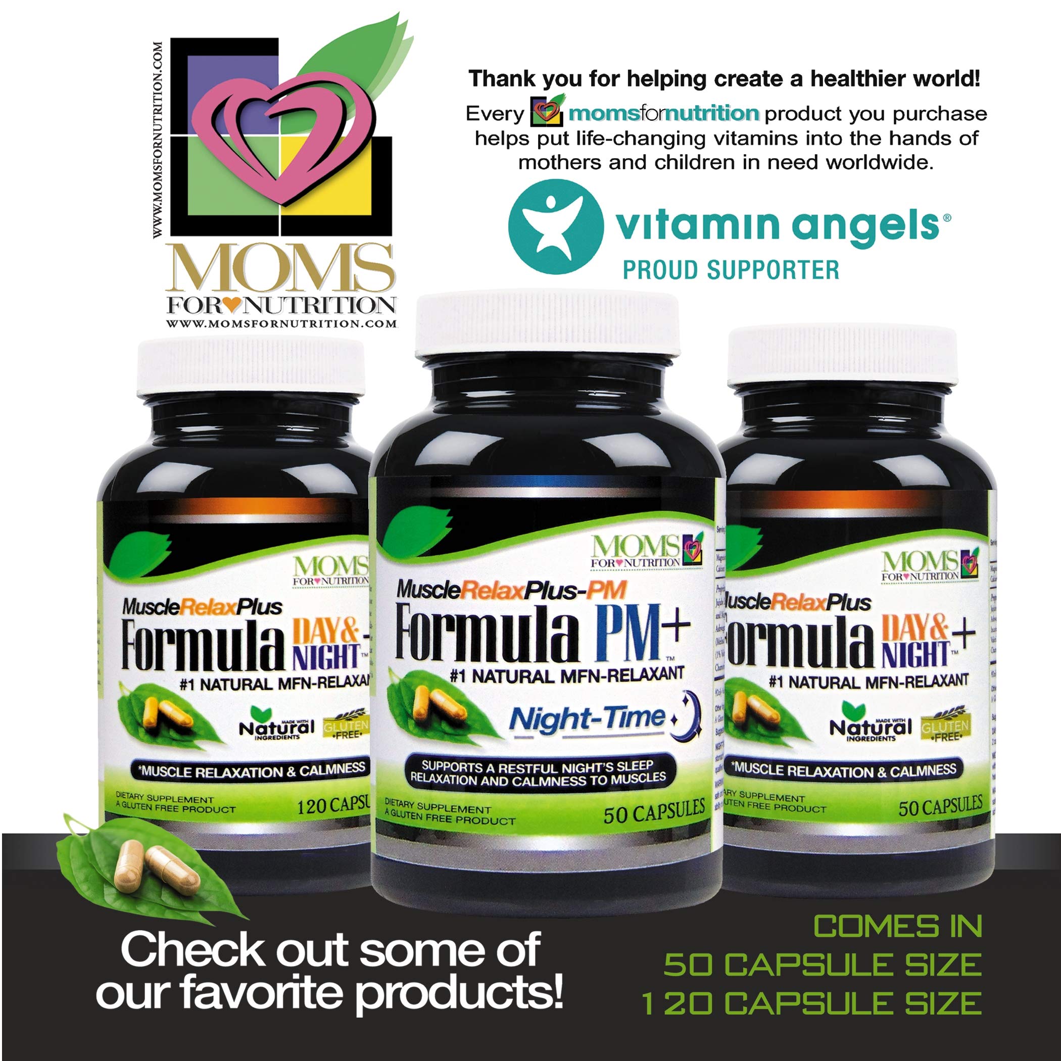 All Natural Muscle Relax Formula Plus - 50 Capsules - Daytime/Nighttime Natural Relaxant Moms For Nutrition Au supplements