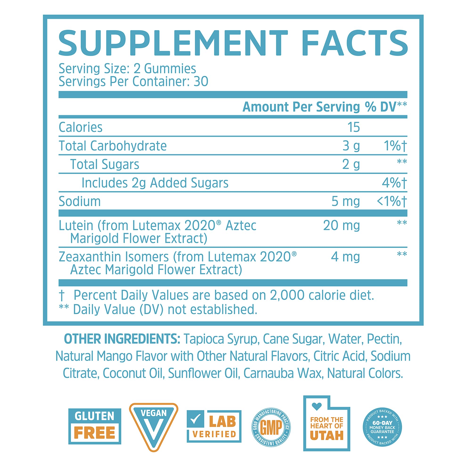 Zhou Screen Eyes Gummies - Lutein Gummies for Eye Health, Lutein and Zeaxanthin for Adults & Kids, Supports Eyesight, Blue Light Vision Health Formula - 60 Count ZHOU Au supplements