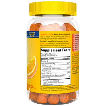 Nature Made Zero Sugar Vitamin C Gummies 250 mg Per Serving, Immune & Antioxidant Support, Aspartame Free