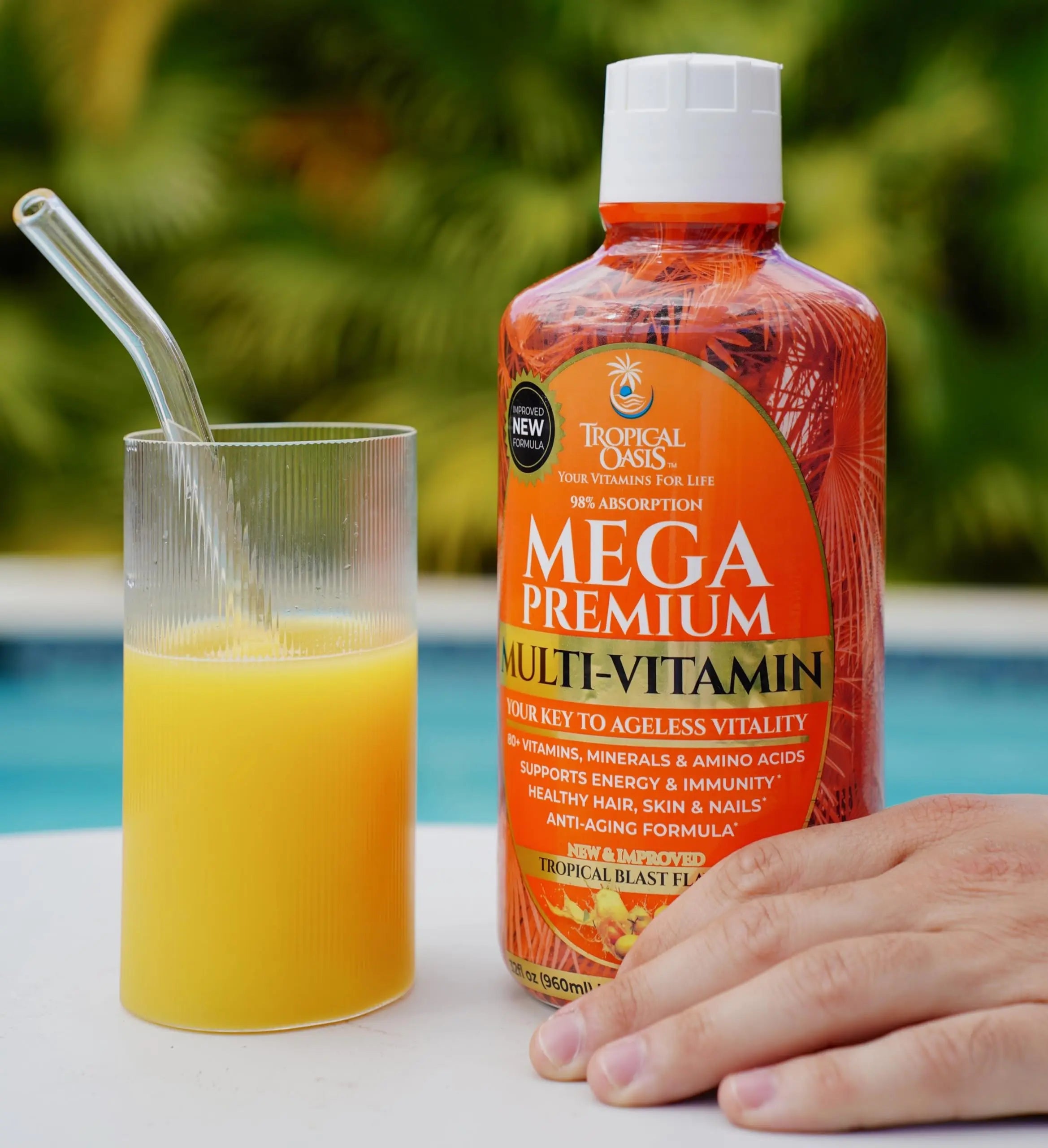 Mega Premium Liquid Multivitamin | Natural Immune Support Vitamin w/ 1333% Vitamin C, 200% D3, Zinc + 20 Vitamins, 70 Minerals Tropical Oasis Au supplements