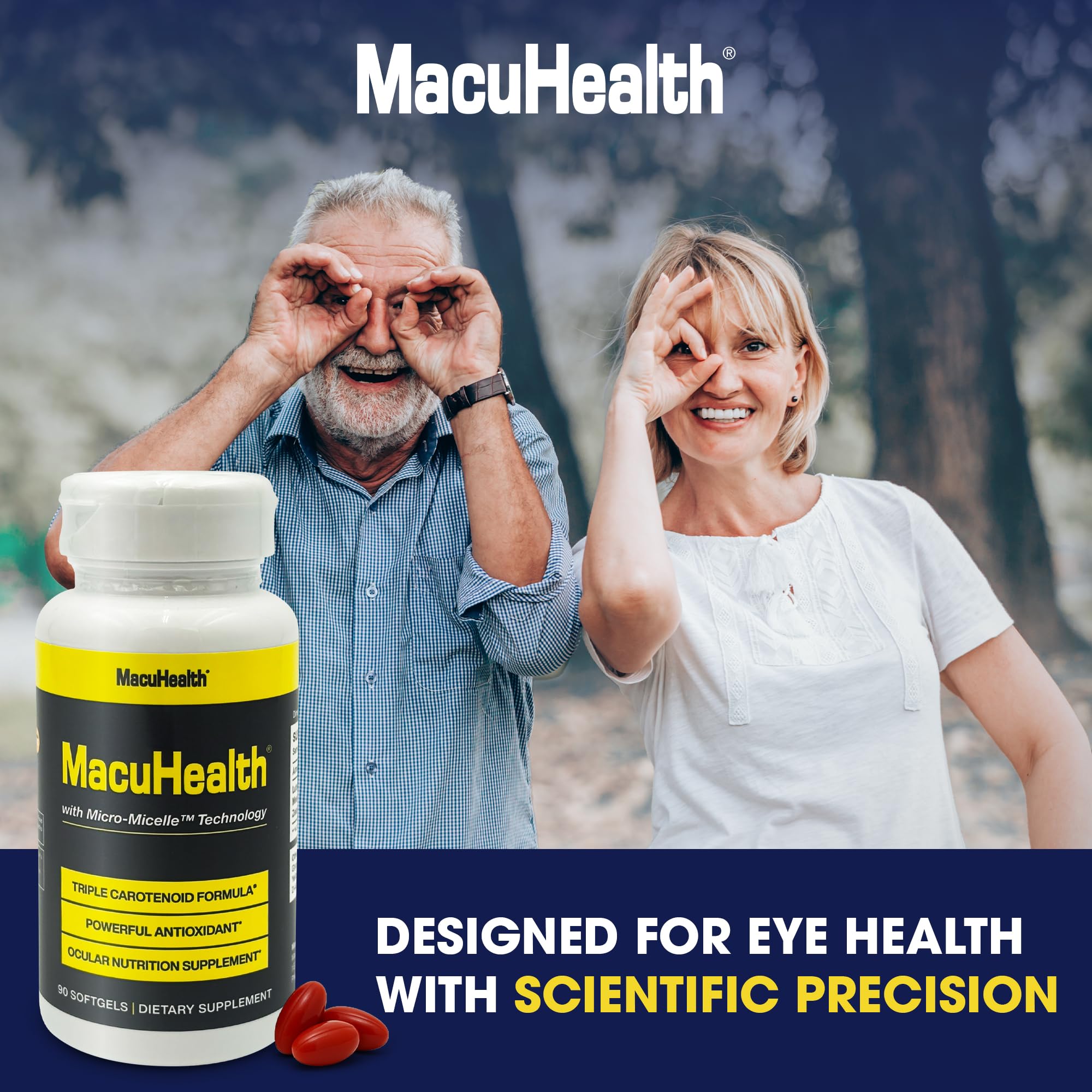 Macuhealth Triple Carotenoid Formula - Eye Vitamins for Adults - 90 Softgels, 3 Month Supply