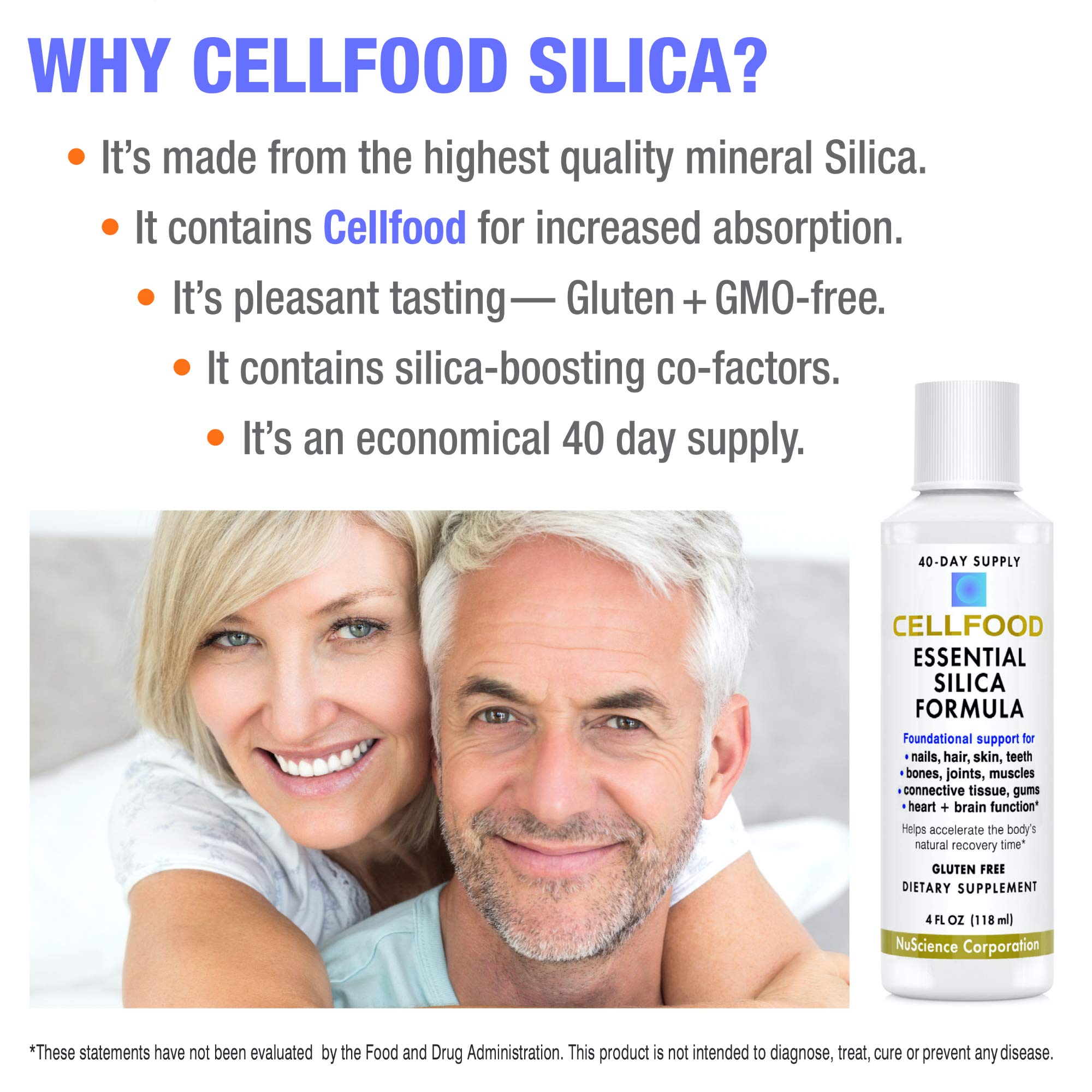 Cellfood Essential Silica Anti-Aging Formula, 4 fl oz - Supports Healthy Bones, Joints, Hair Cellfood Au supplements