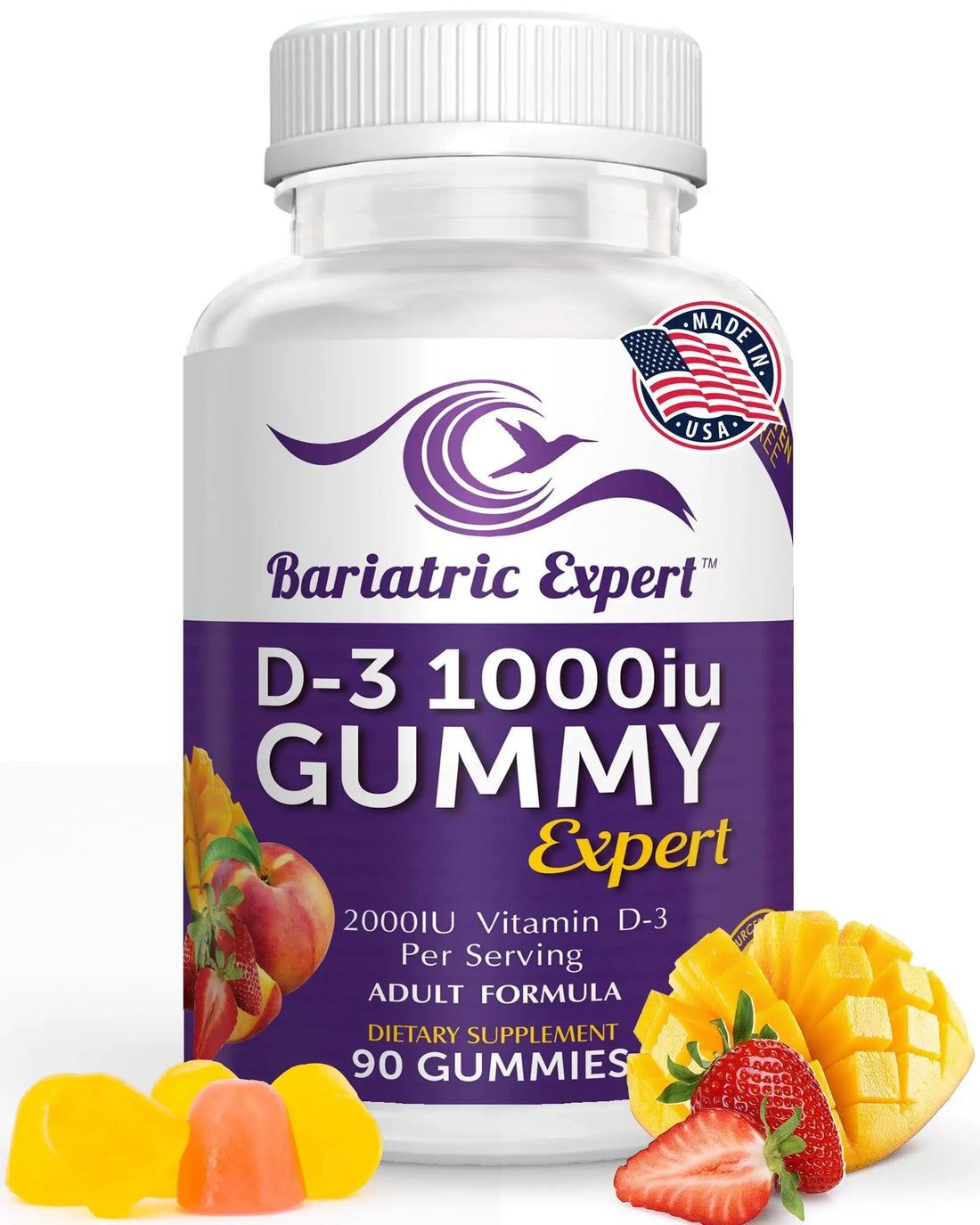 Bariatric Expert D3 Vitamin – Fast-Melting Dietary Supplement for Adults Post Bariatric Surgery, 90 Count Bariatric Food Expert AU supplements