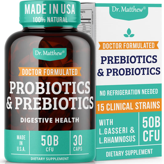 Prebiotics and Probiotics: Lactobacillus Gasseri, Lactobacillus Rhamnosus, Plantarum, Casei, Bifidobacterium longum, lactis, infantis. Probiotic Prebiotic, Dr. MatthewUS supplements