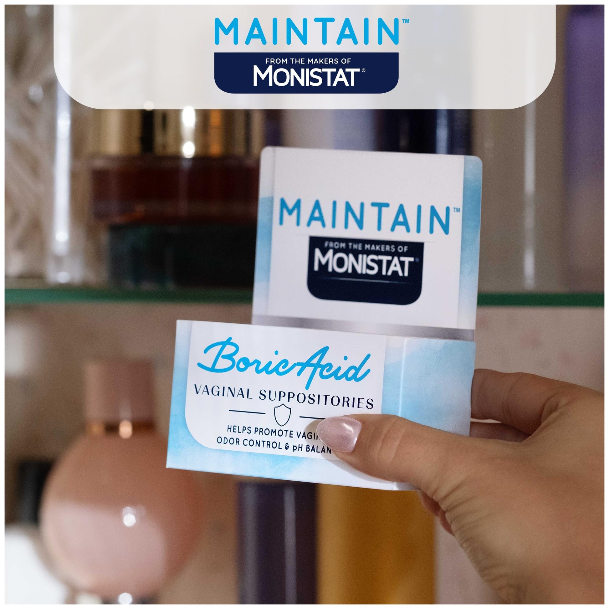 from The Makers of Monistat, Maintain Boric Acid Suppositories for Women, 600 Mg of Boric Acid, 30 Ct, 1 Pack Monistat Au supplements