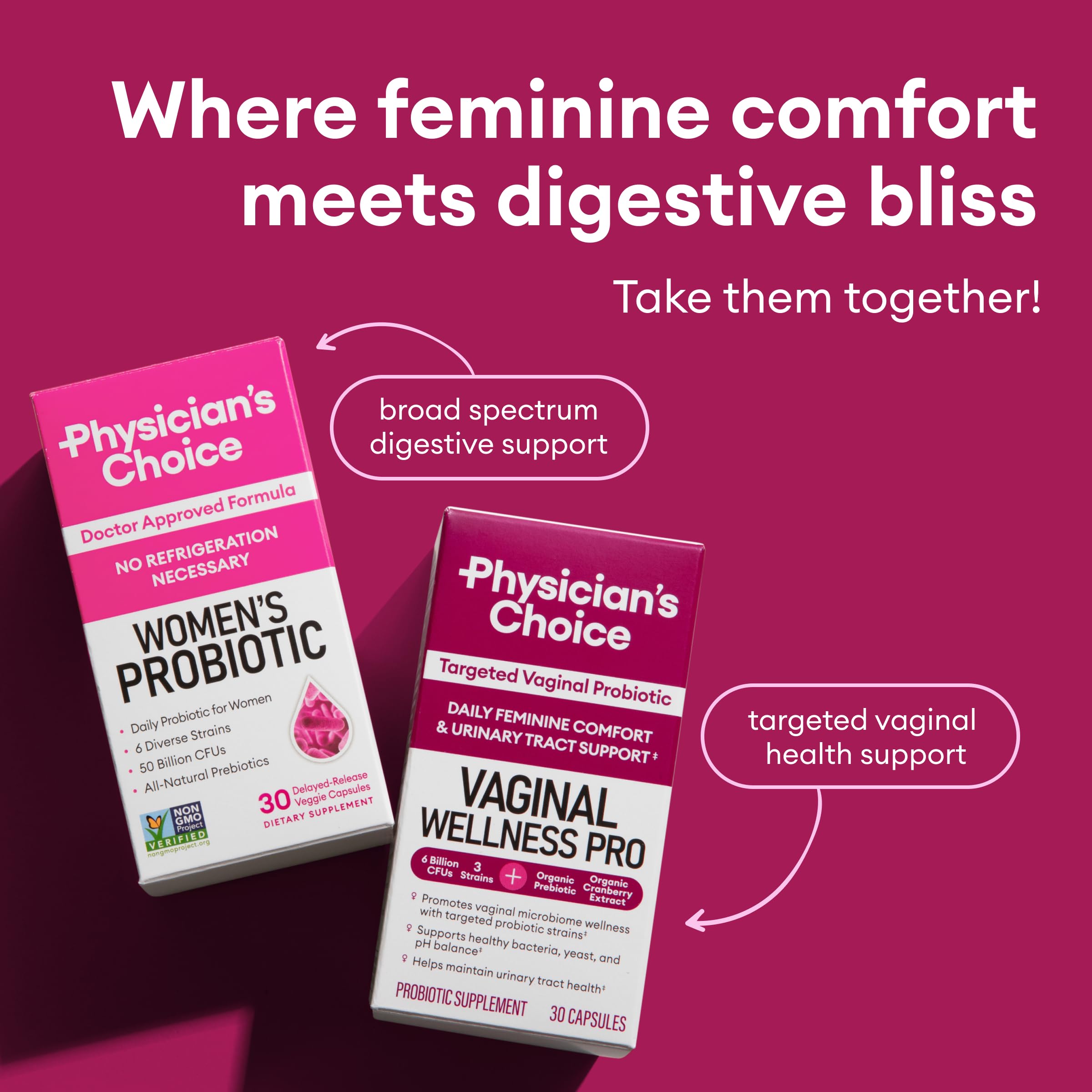 Physician's CHOICE Feminine Power Duo Bundle - Vaginal Probiotic 30ct + Womens Probiotic 60ct Physician's CHOICE Au supplements