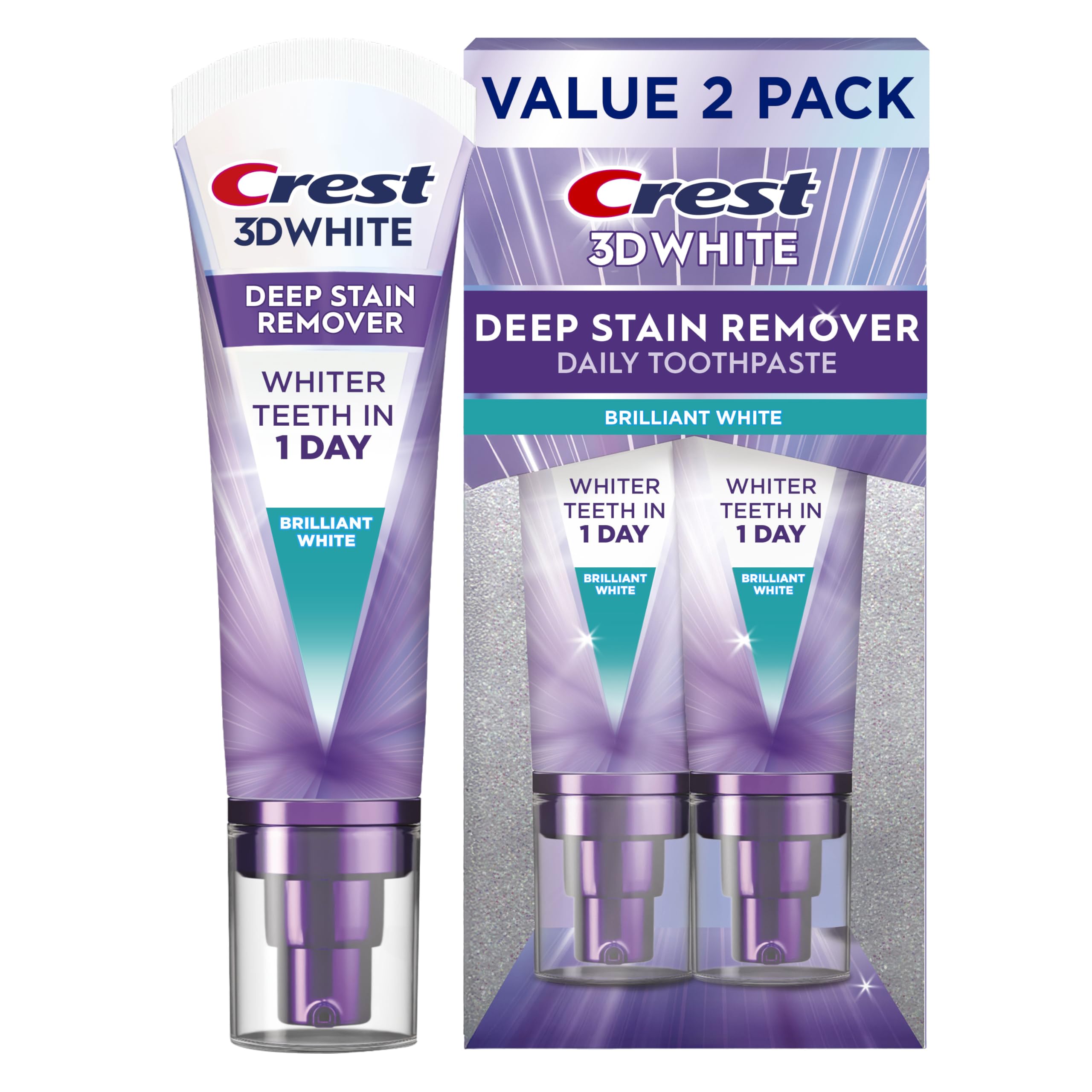 Crest 3DWhite Brilliance Deep Stain Remover Brilliant White Toothpaste - 3.1oz/2pk Crest Au supplements