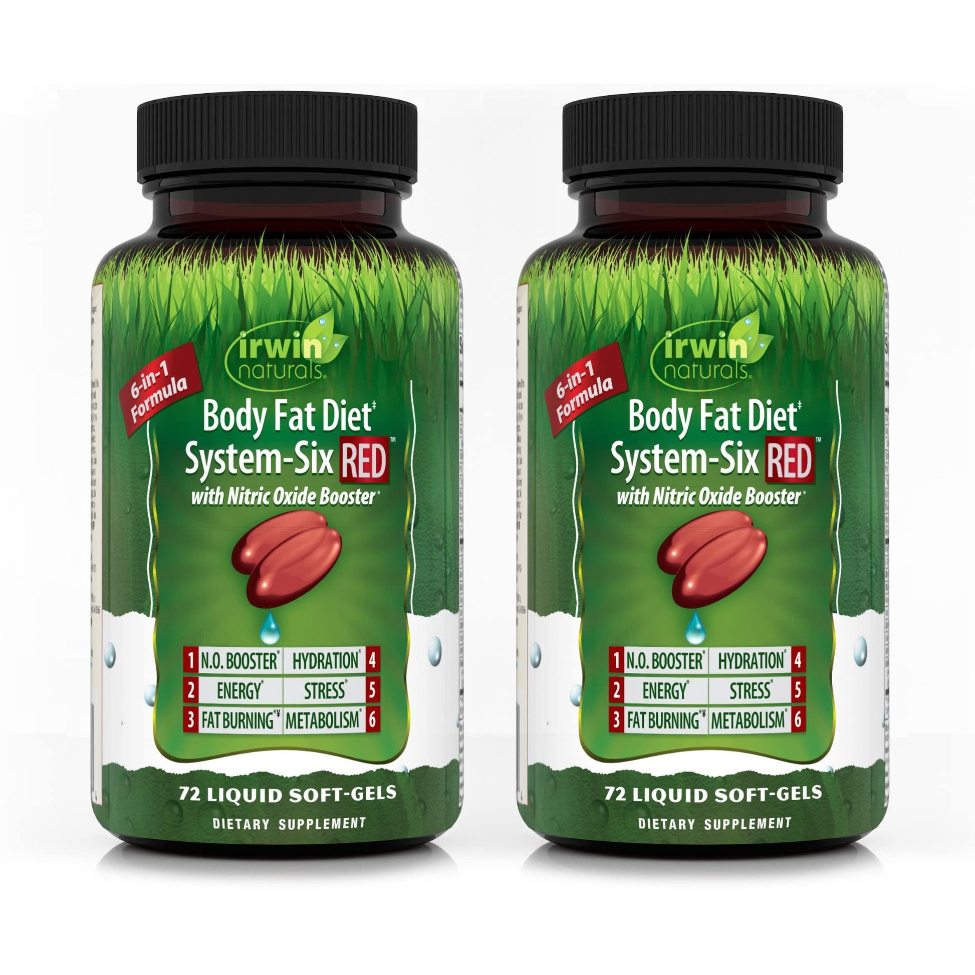 Irwin Naturals Body Fat Diet System-Six RED - 72 Liquid Soft-Gels, Pack of 2 - 6-in-1 Formula Irwin Naturals Au supplements