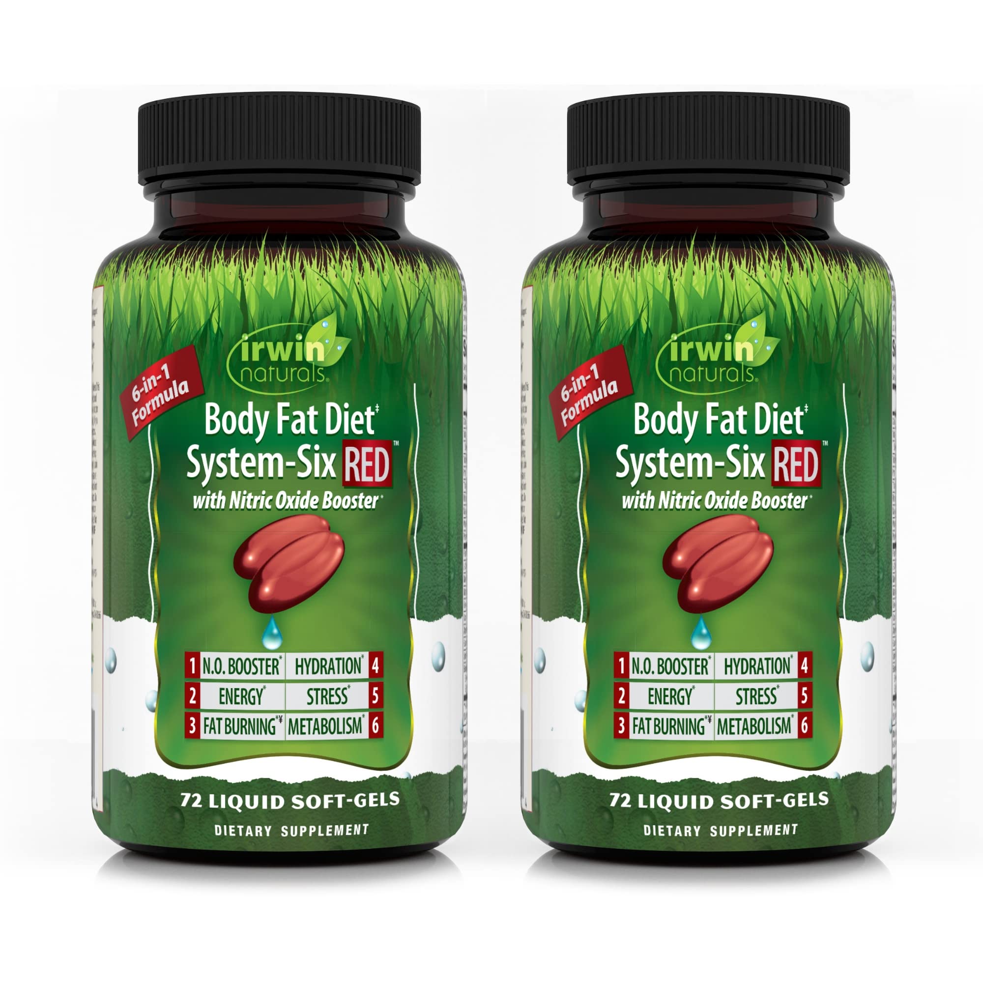 Irwin Naturals Body Fat Diet System-Six RED - 72 Liquid Soft-Gels, Pack of 2 - 6-in-1 Formula Irwin Naturals Au supplements