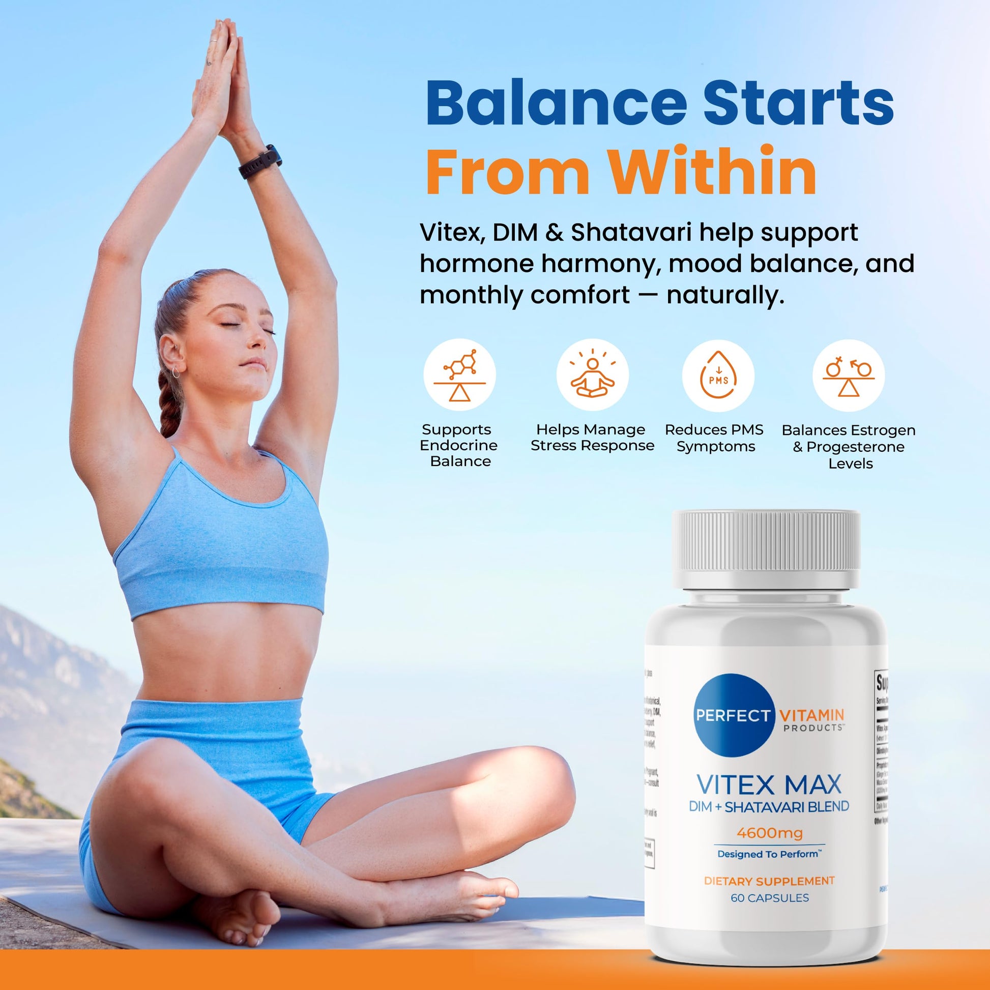 Perfect Vitamin Products Vitex Max DIM + Shatavari – Hormone Balance & Menopause Support for Women – Vegan Blend with Adaptogens for Mood, Cycle & Stress Relief – 4600mg (3-Pack) Perfect Vitamin Products Au supplements