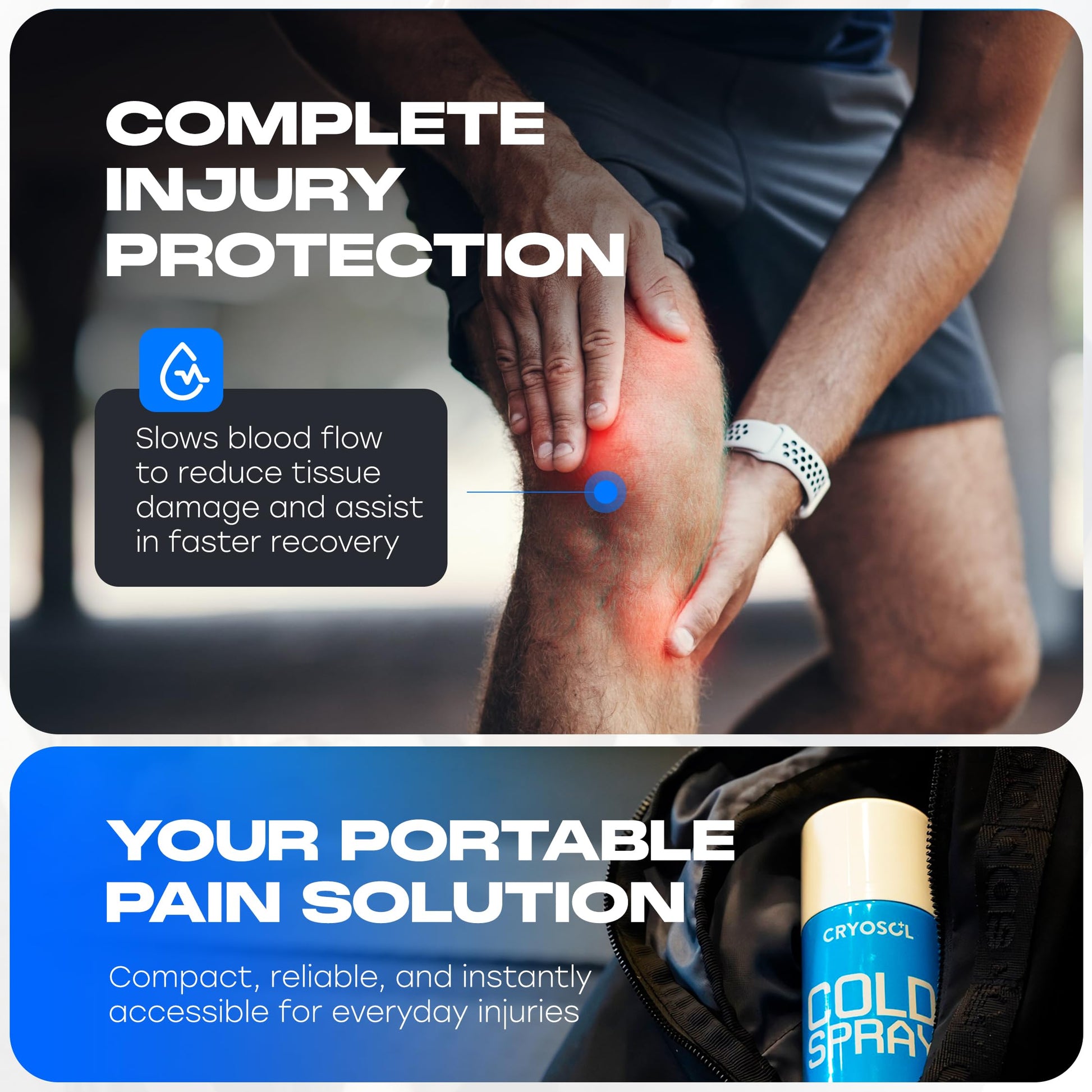 CRYOSOL Freeze Spray for Rapid Relief Anywhere - Pain Relief Spray for Sprains, Strains, Bruises, Aches and Sports Injuries - Cryotherapy for Instant Cooling Relief - 200ml / 6.76 fl oz Venture Healthcare Au supplements