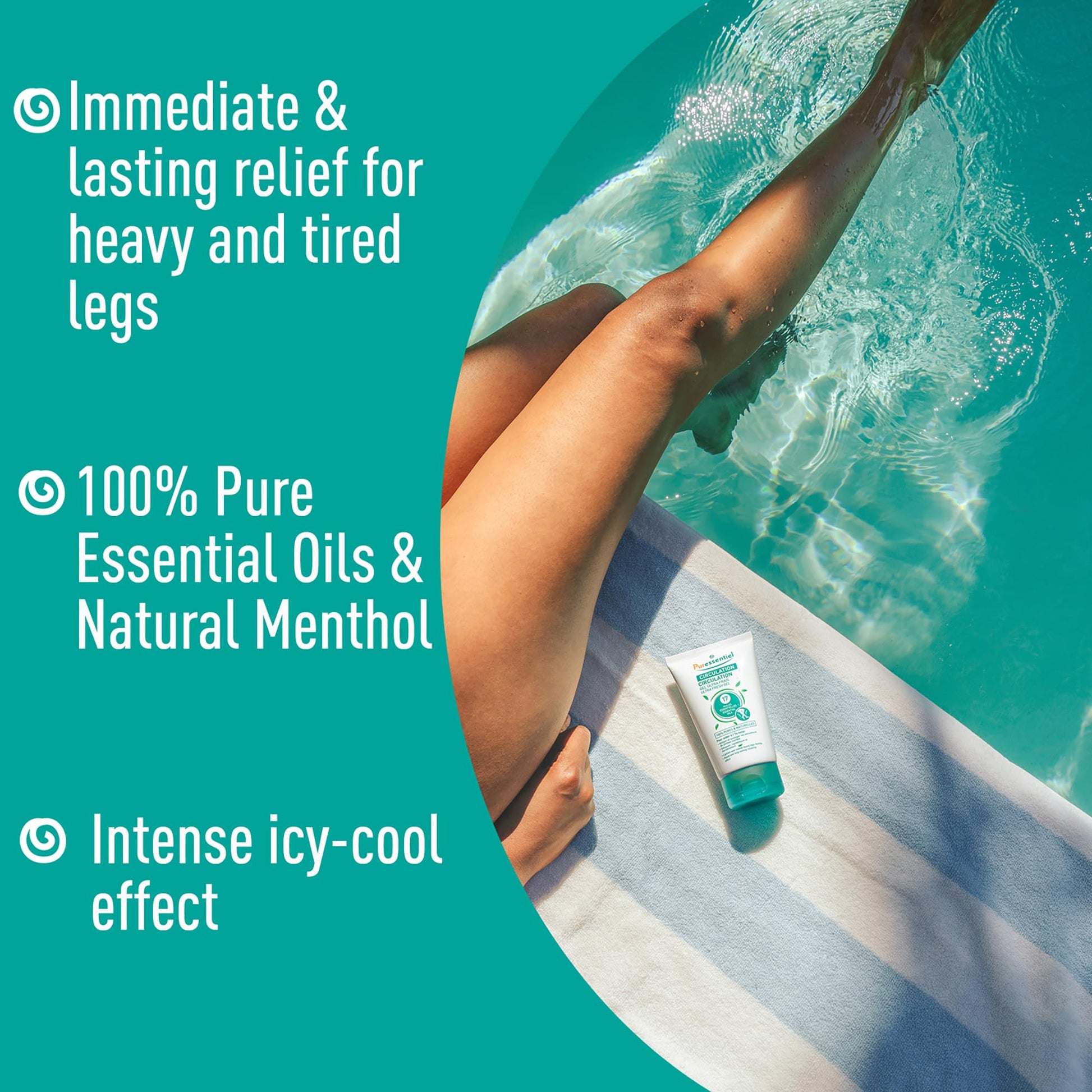 Puressentiel Soothing Gel for Tired Feet, Ankles, Legs - Aromatherapy Lotion with 17 Essential Oils for Body and Skin - Instant, Lasting Relief and Circulation - Natural and Alcohol Free - 4.22 oz Puressentiel Au supplements