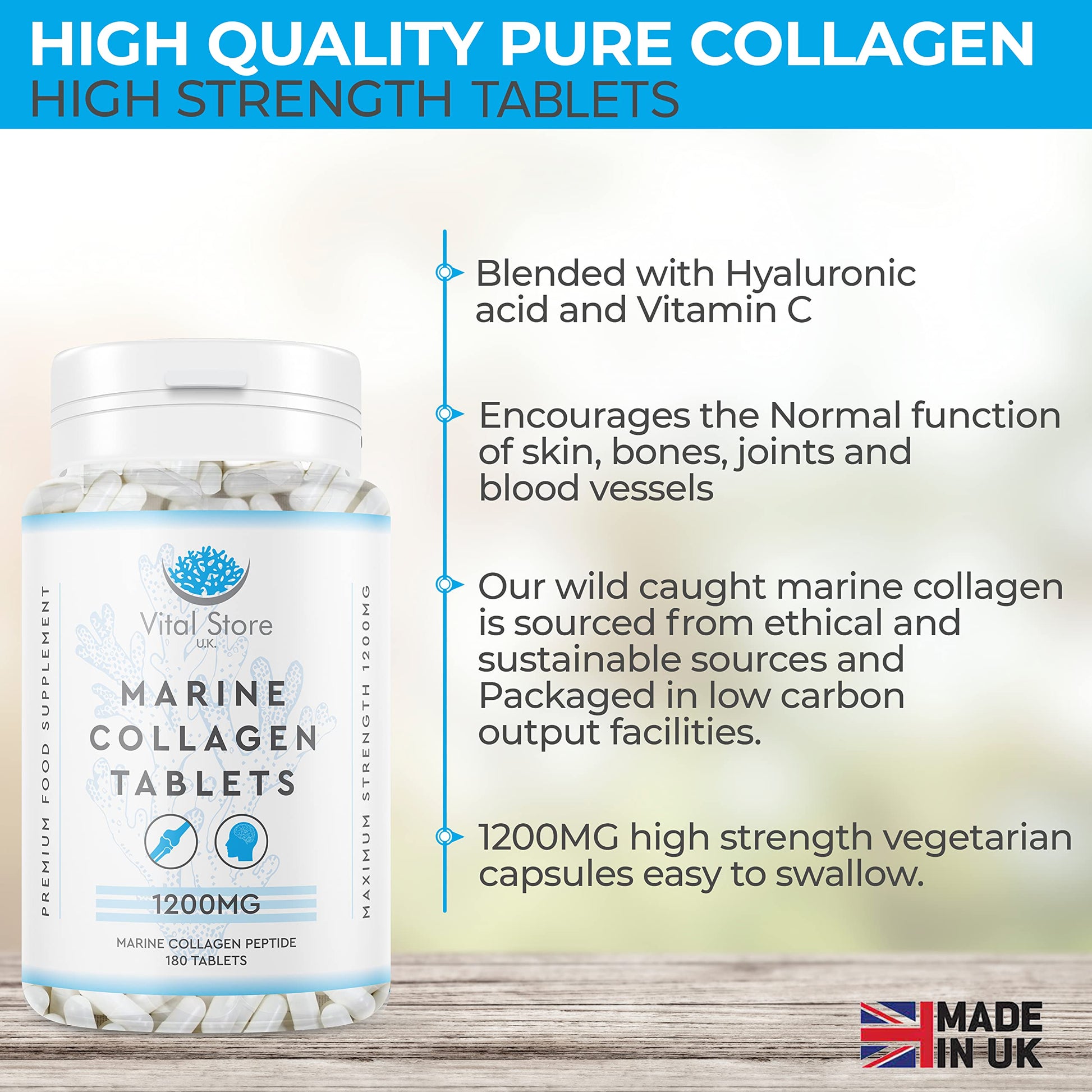 Marine Collagen Peptide Tablets 1200MG - 6 Month Supply - 180 High Strength Collagen Tablets My Store Au supplements