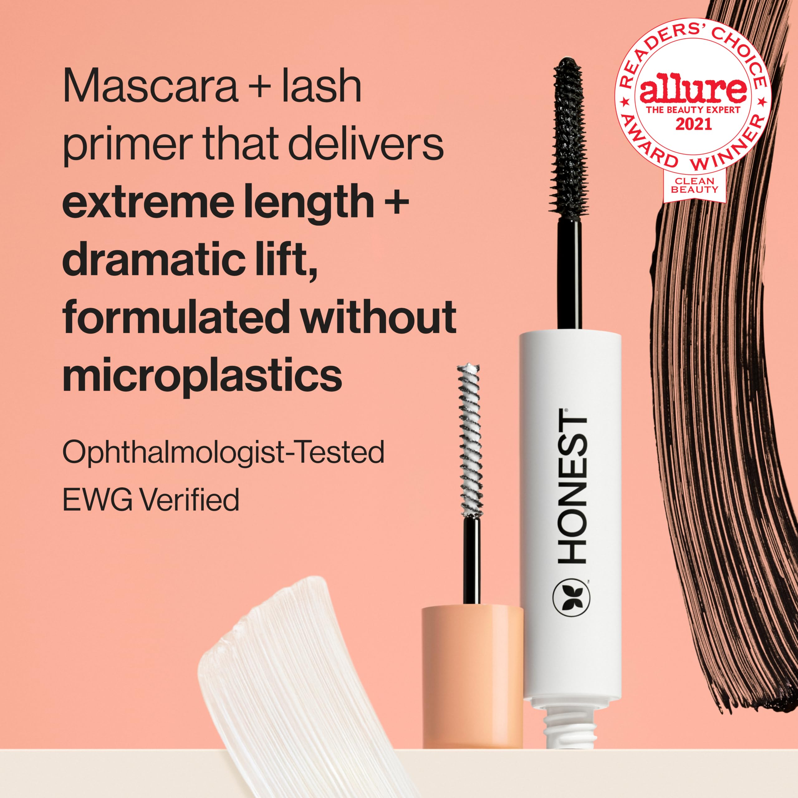 Honest Beauty 2-in-1 Extreme Length Clean Mascara + Lash Primer | Lengthening + Volumizing | Cruelty Free + Safe for Sensitive Eyes | Black, .27 fl oz Honest Beauty Au supplements