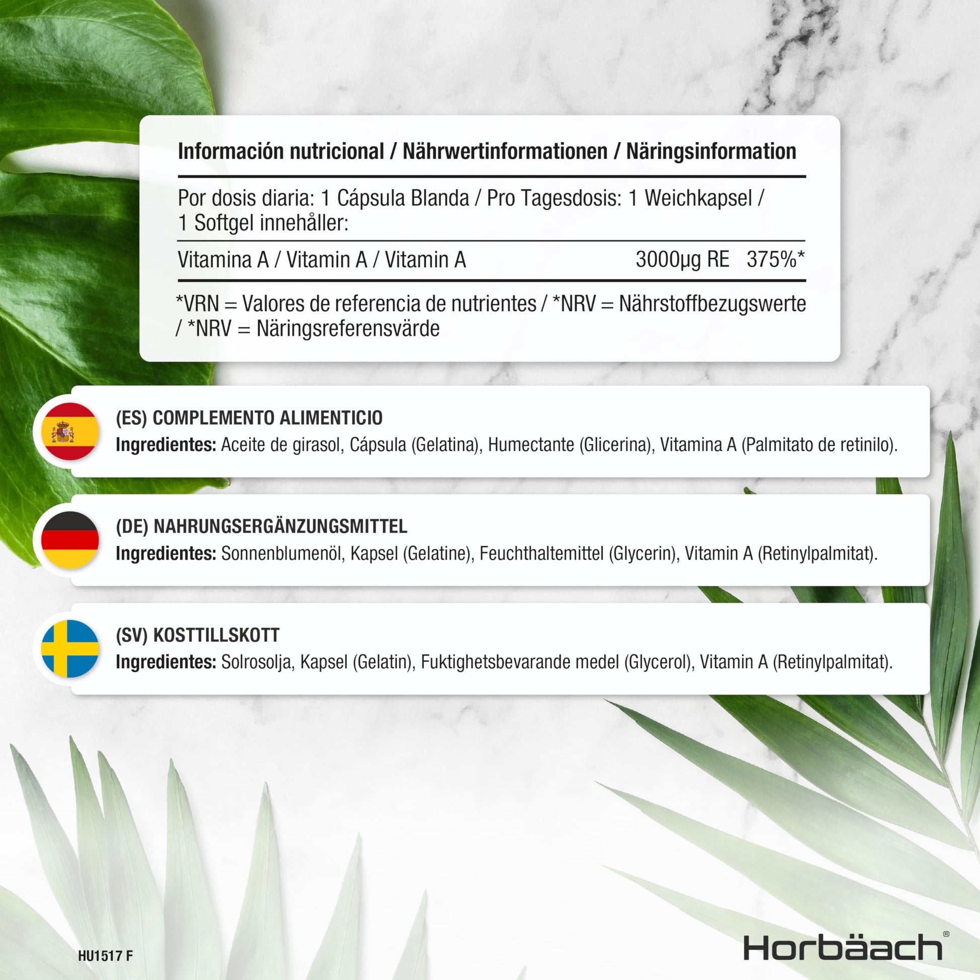 Vitamin A Capsules 10,000iu | 365 Count (1 Year Supply) | High Strength Vitamin A Supplem Horbäach Au supplements