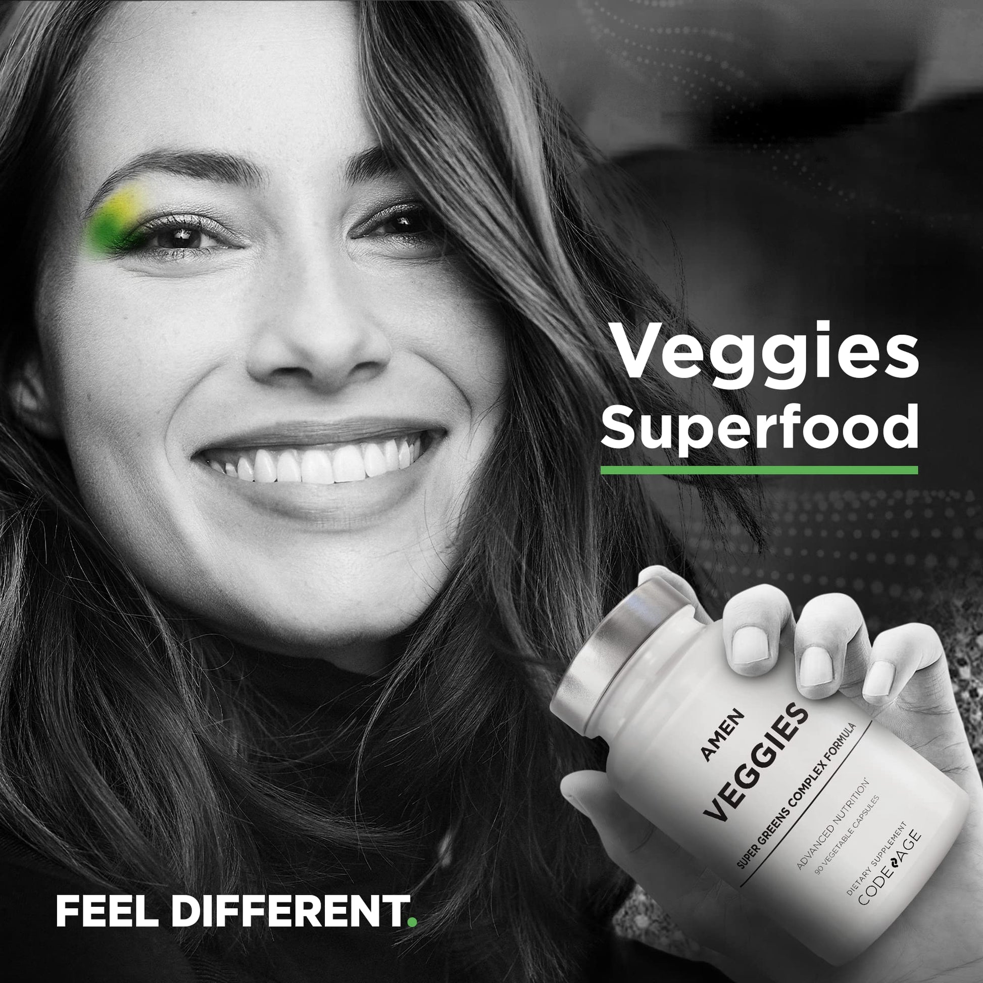Amen Veggies, Daily Veggies Vitamins Supplement, Vegetables Vegan Blend & Whole-Food Raw Greens Multivitamin Capsules, Mushroom Complex, Superfood, Minerals, Green Vegetable Nutrients, Non-GMO, 90 ct Amen Au supplements