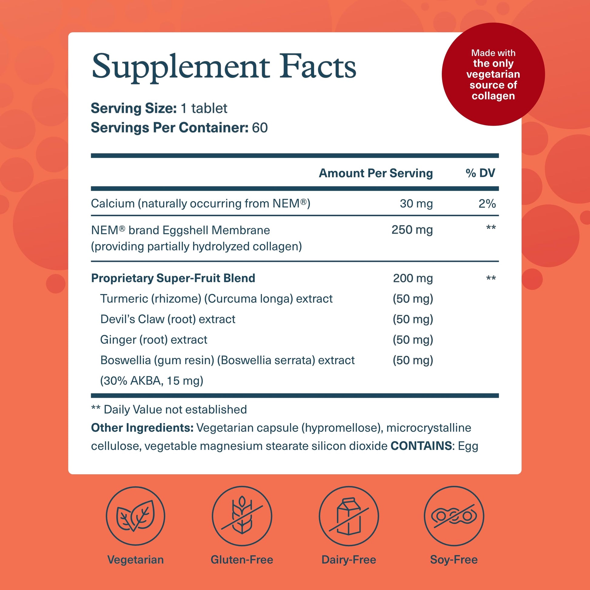 Youtheory Joint Collagen - Vegetarian Collagen Supplement with NEM Eggshell Membrane & Boswellia Extract - Dairy, Soy & Gluten Free - 60 Vegetarian Capsules Youtheory Au supplements