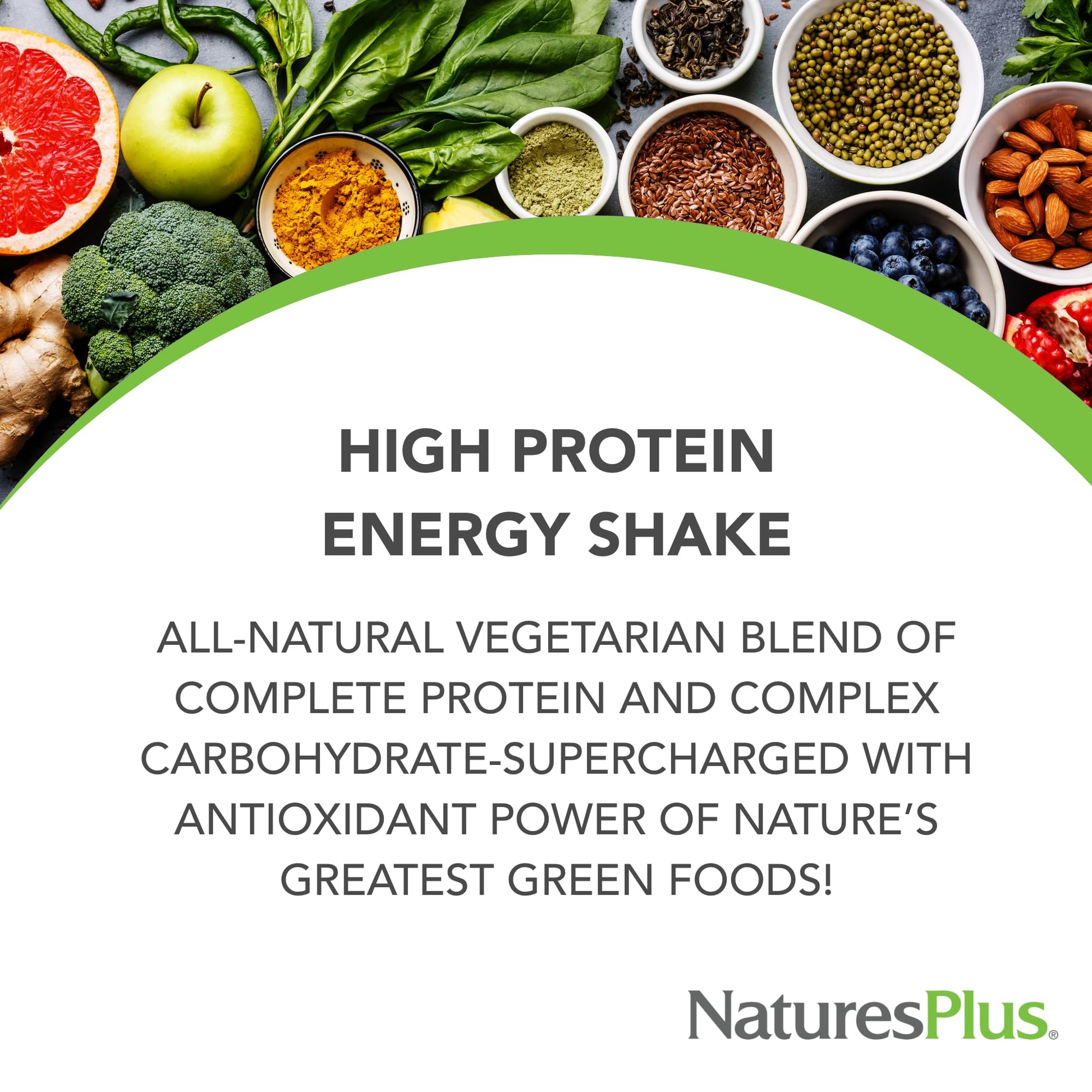 NaturesPlus FRUITEIN Revitalizing Green Foods Shake - 1.3 lbs - Plant-Based Protein (13g/Serving) - Supports Energy & Immune System - Vegetarian, Gluten Free & Non-GMO - 16 Servings NaturesPlus Au supplements