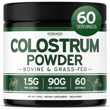 Colostrum Supplement Powder 90g (60 Servings of 1.5g Pure Bovine Colostrum Std. to Contain 20% IgG Immunoglobulins) Grass Fed Powder - No Fillers, Third Party Tested, Unflavored & Non-GMO DORADO NUTRITION Au supplements