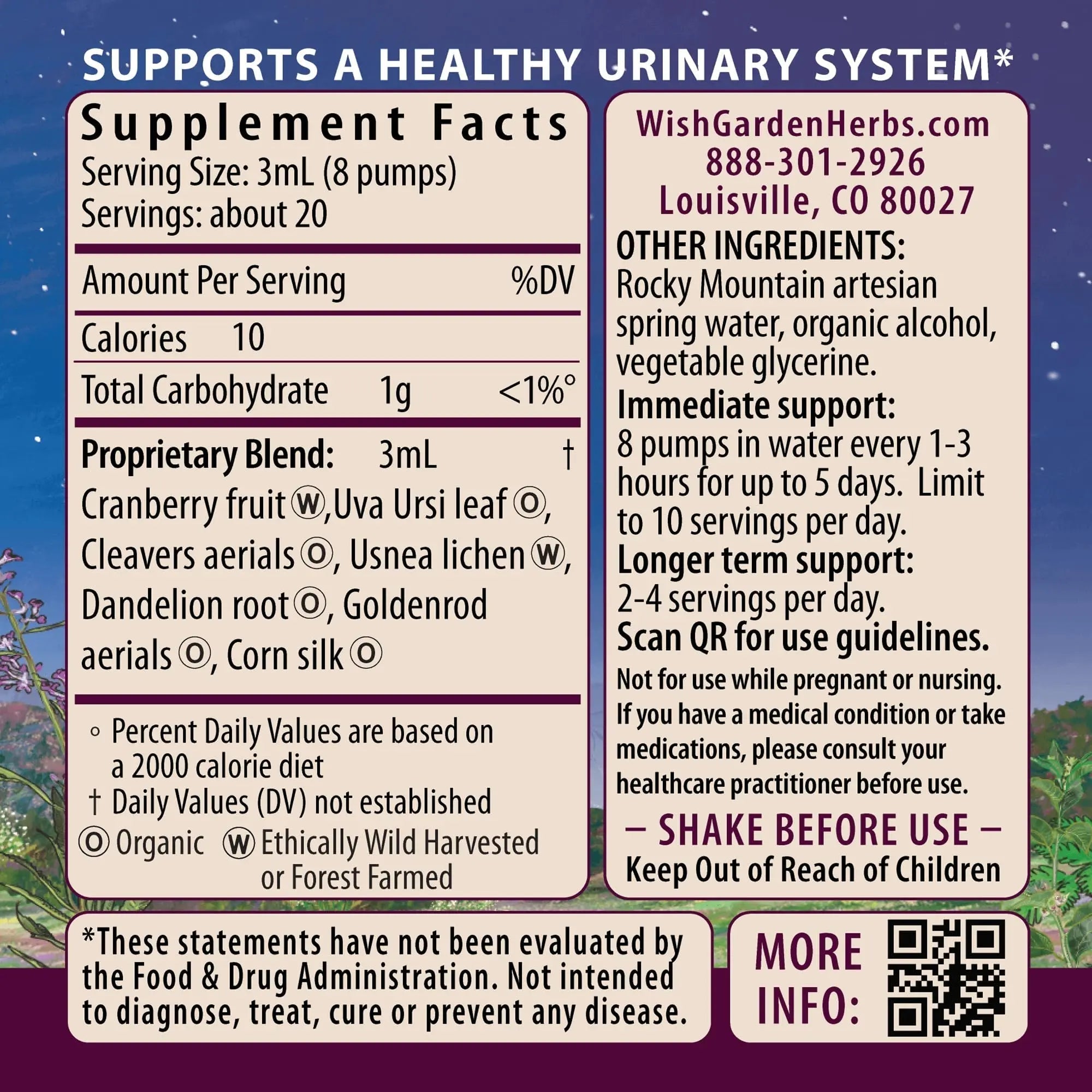 WishGarden Herbs Urinary Strength, Liquid Herbal Tincture, Cranberry, Uva Ursi & Usnea, Supports Urinary Tract Health, Eases Discomfort, Promotes Microbial Balance, 2oz WishGarden Au supplements