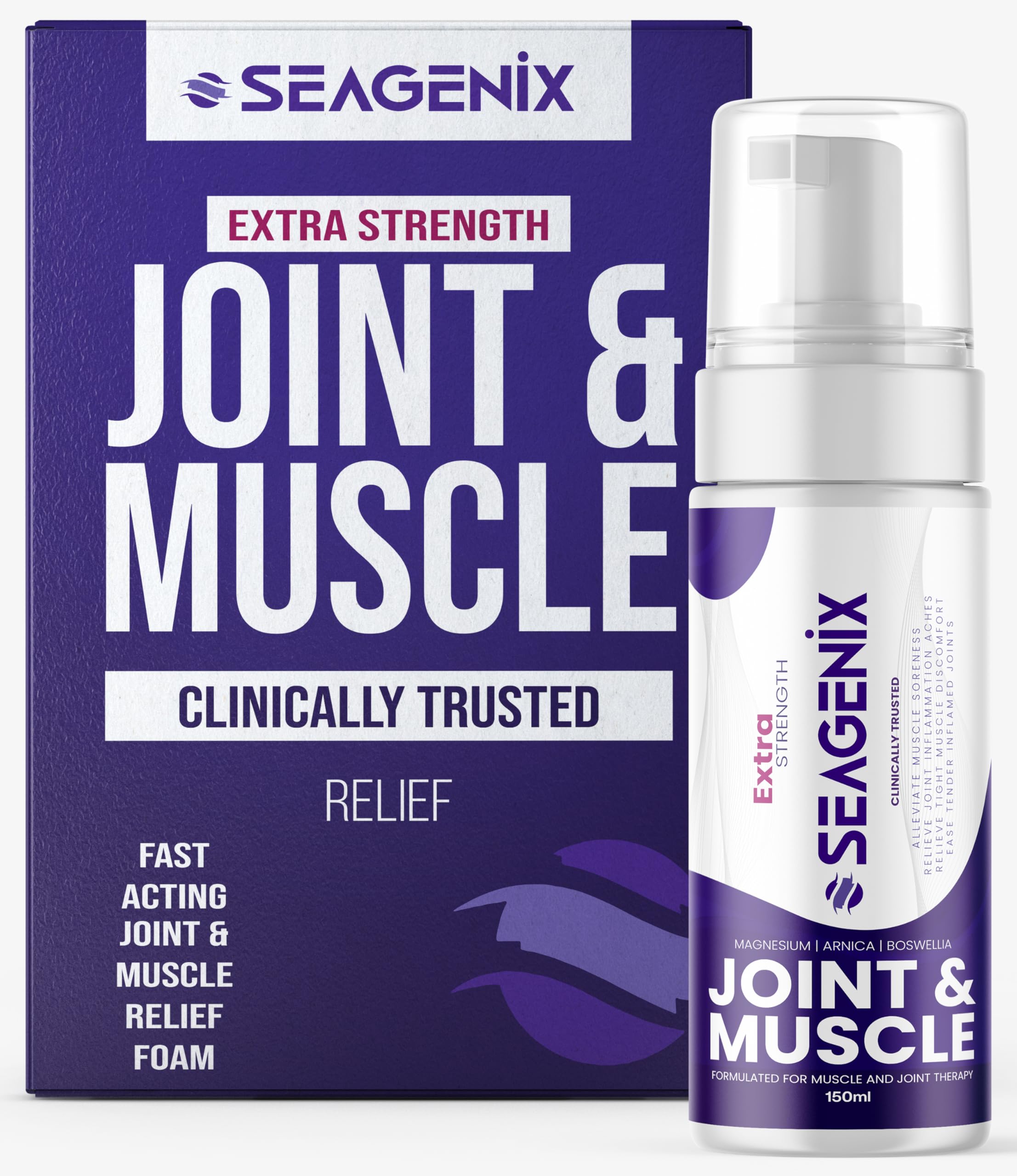 Seagenix Extra Strength Muscle + Joint Foam - Magnesium | Boswellia | Arnica | Formula - Joint and Muscle Relief – Ease Inflamed Joints and Muscles - All Natural – Joints + Muscle Relief Seagenix Au supplements