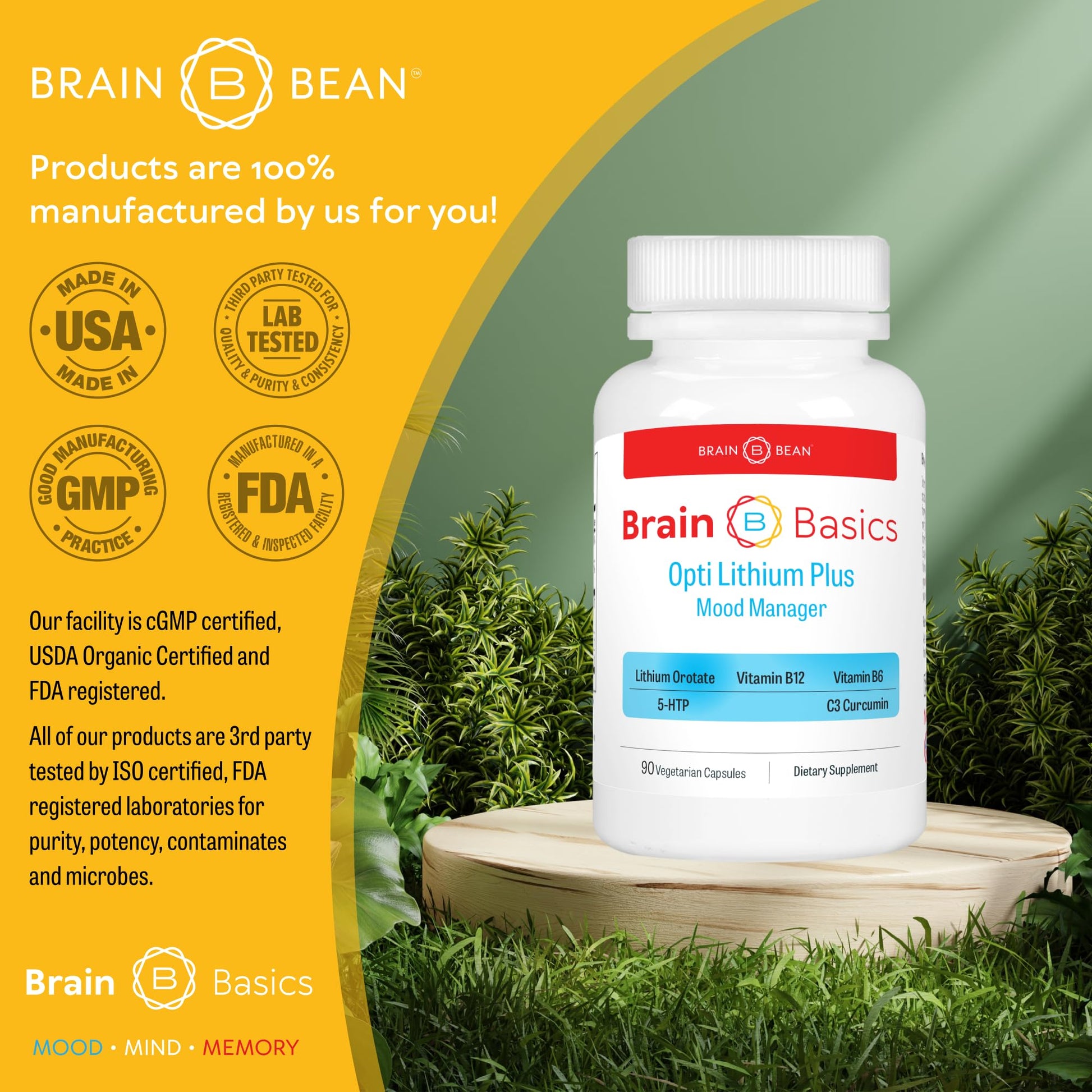 Opti Lithium Plus: Supercharge Brain Health with Enhanced Nutrient Absorption for Optimal Well-Being. Brain Bean Au supplements